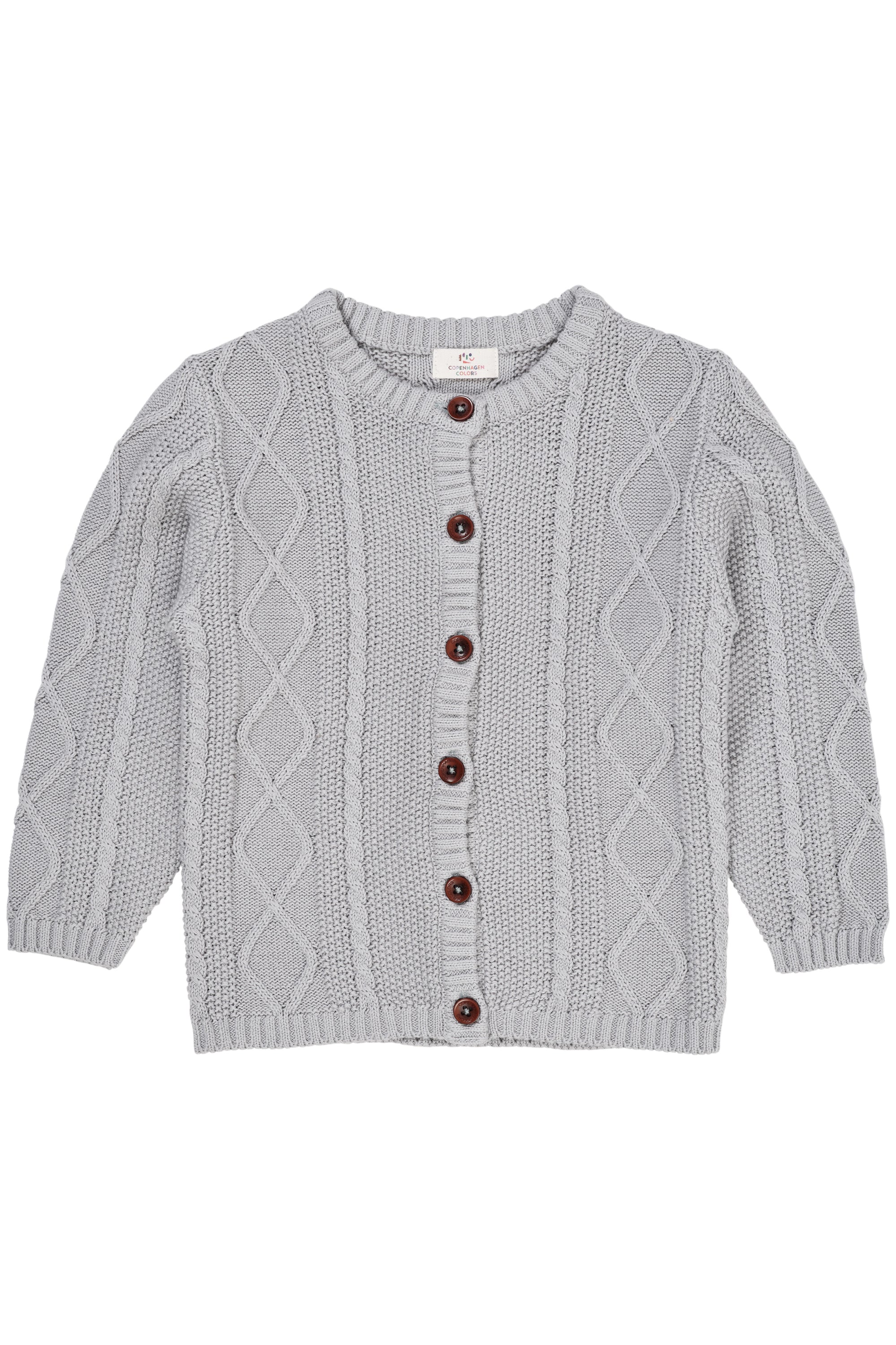 Copenhagen Colors Strik Cardigan – Støvet Blå Tilbud!