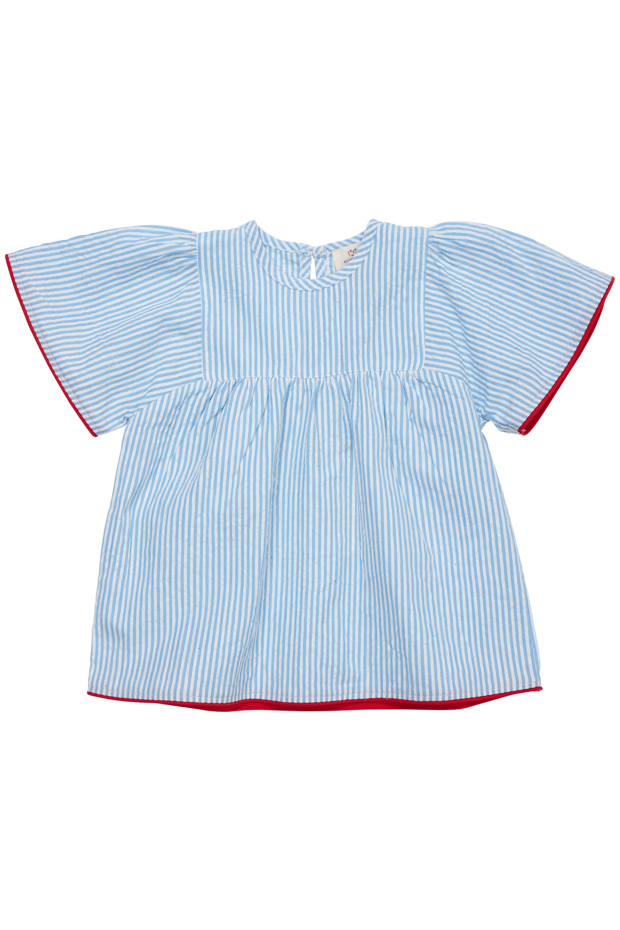 Copenhagen Colors Bluse - Himmelblå med Creme Striber