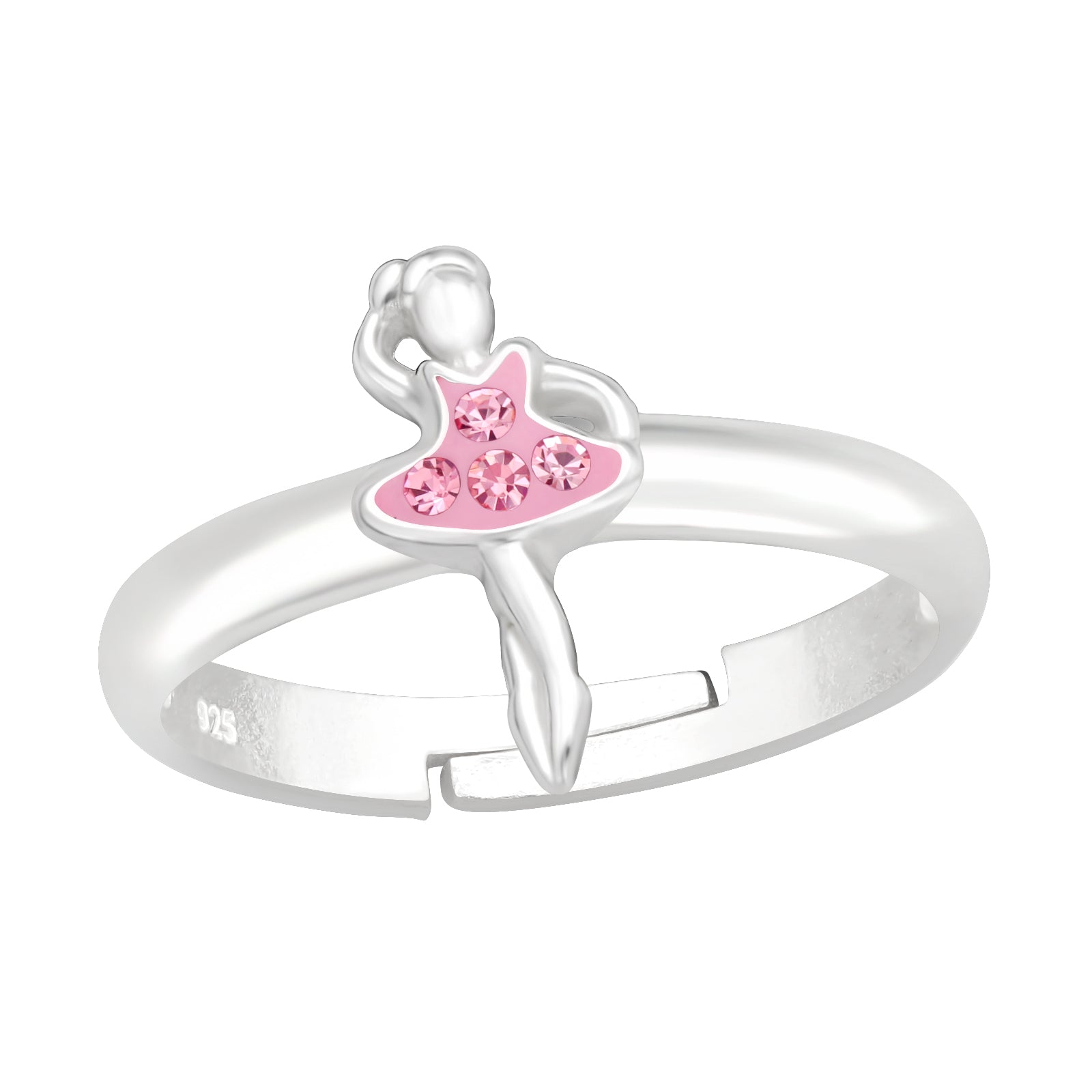 Sølv Ballerina Ring i Pink – Den Perfekte Gave!