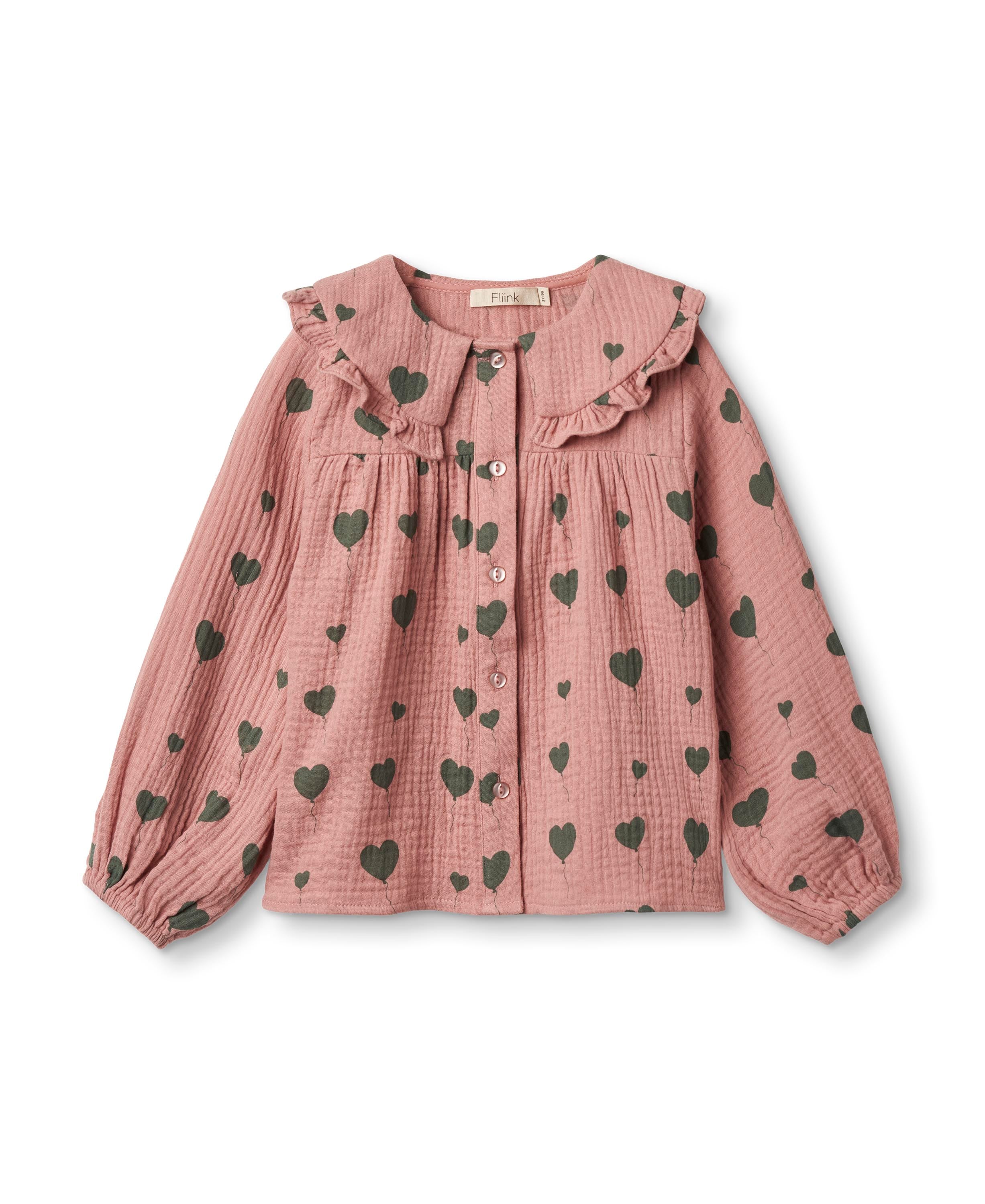 Fliink Love Bluse – Ash Rose med Hjerteprint Tilbud!