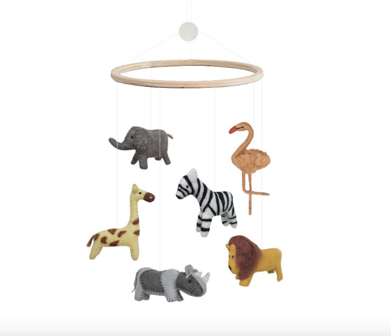 Håndlavet Safari Dyr Uro - Unik Babyværelses Dekoration