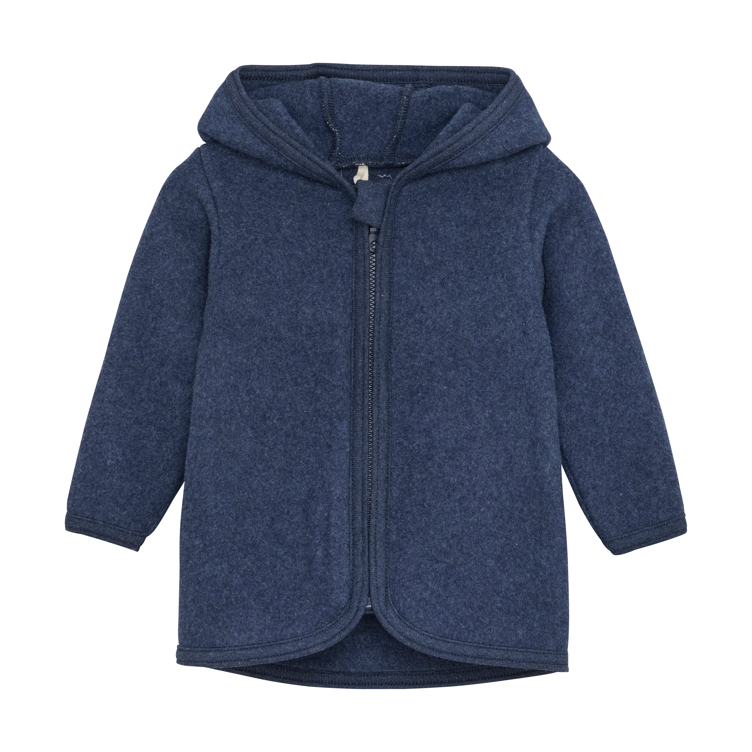 Huttelihut Babyjakke med Ører – Navy Melange – Luksus Fleece