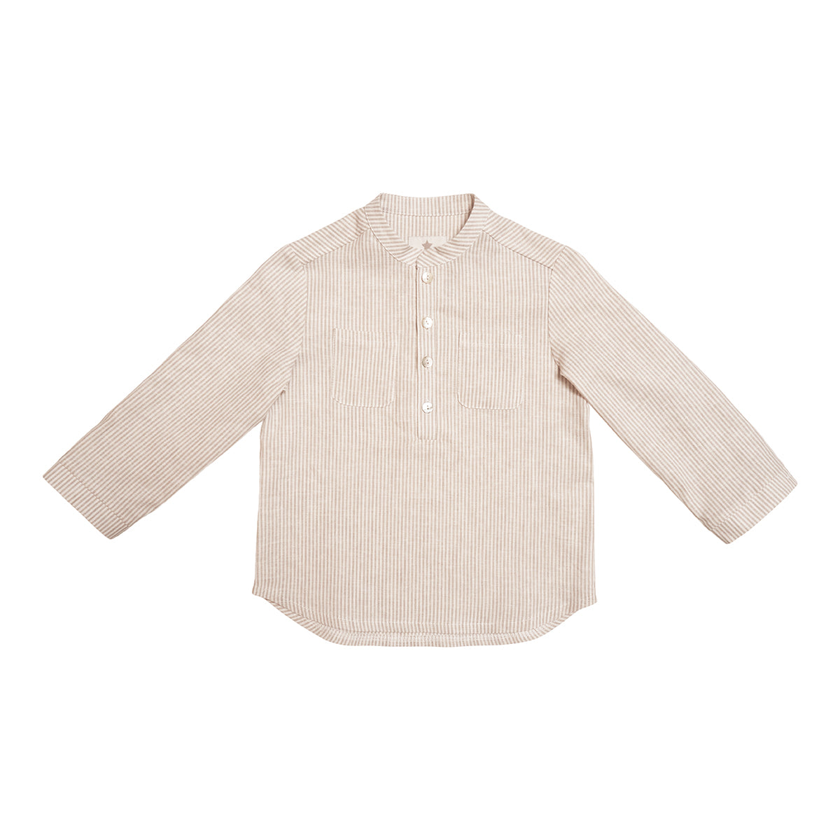Huttelihut Emil Bluse – Camel – Stribet Forårsbluse til Børn