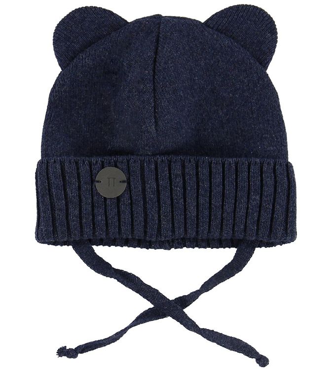 Huttelihut Strikhue med Bamseører – Mørkeblå Must-Have!