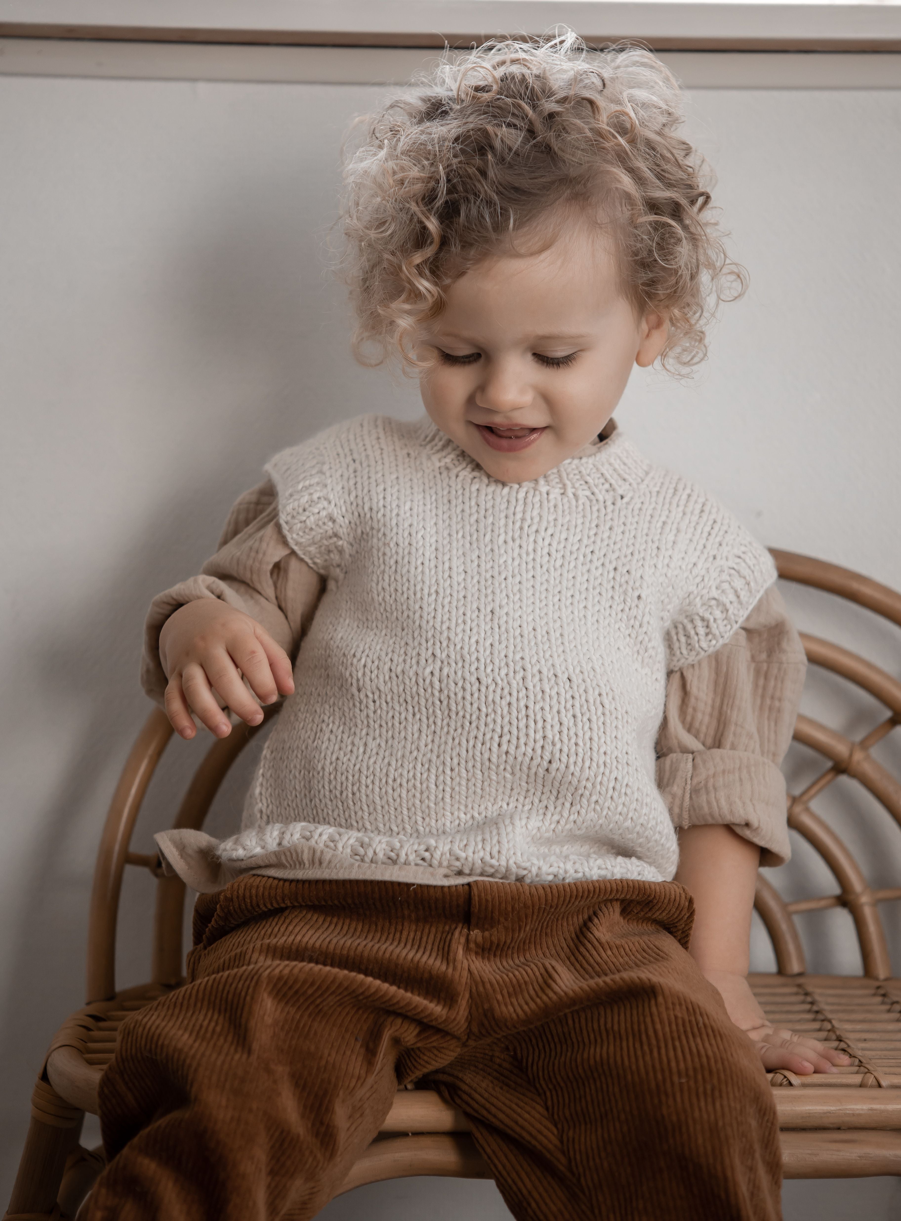 Huttelihut Alpaca Uld Vest - Camel - Fantastisk Tilbud!
