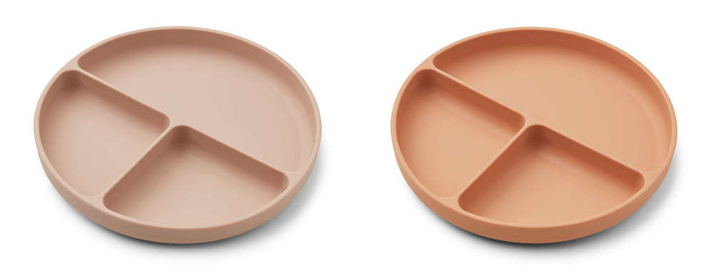 Liewood Harvey Ruminddelt Tallerken 2-Pak – Rose Mix