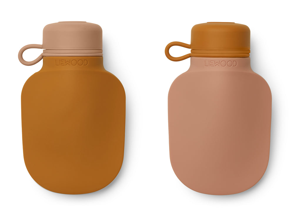 Liewood Silvia Smoothie Flaske 2-pak – Sennep & Mørk Rose