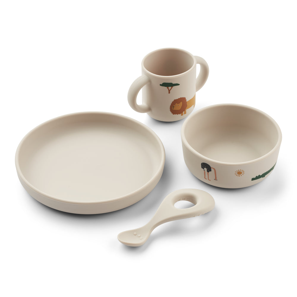 Liewood Vivi Silikone Sæt - Safari Design til Baby