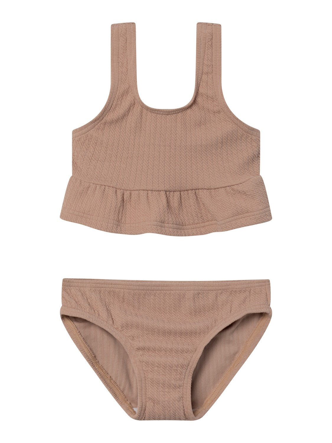Lil Atelier Flora Bikini - Rose Dust med Flæse til Børn