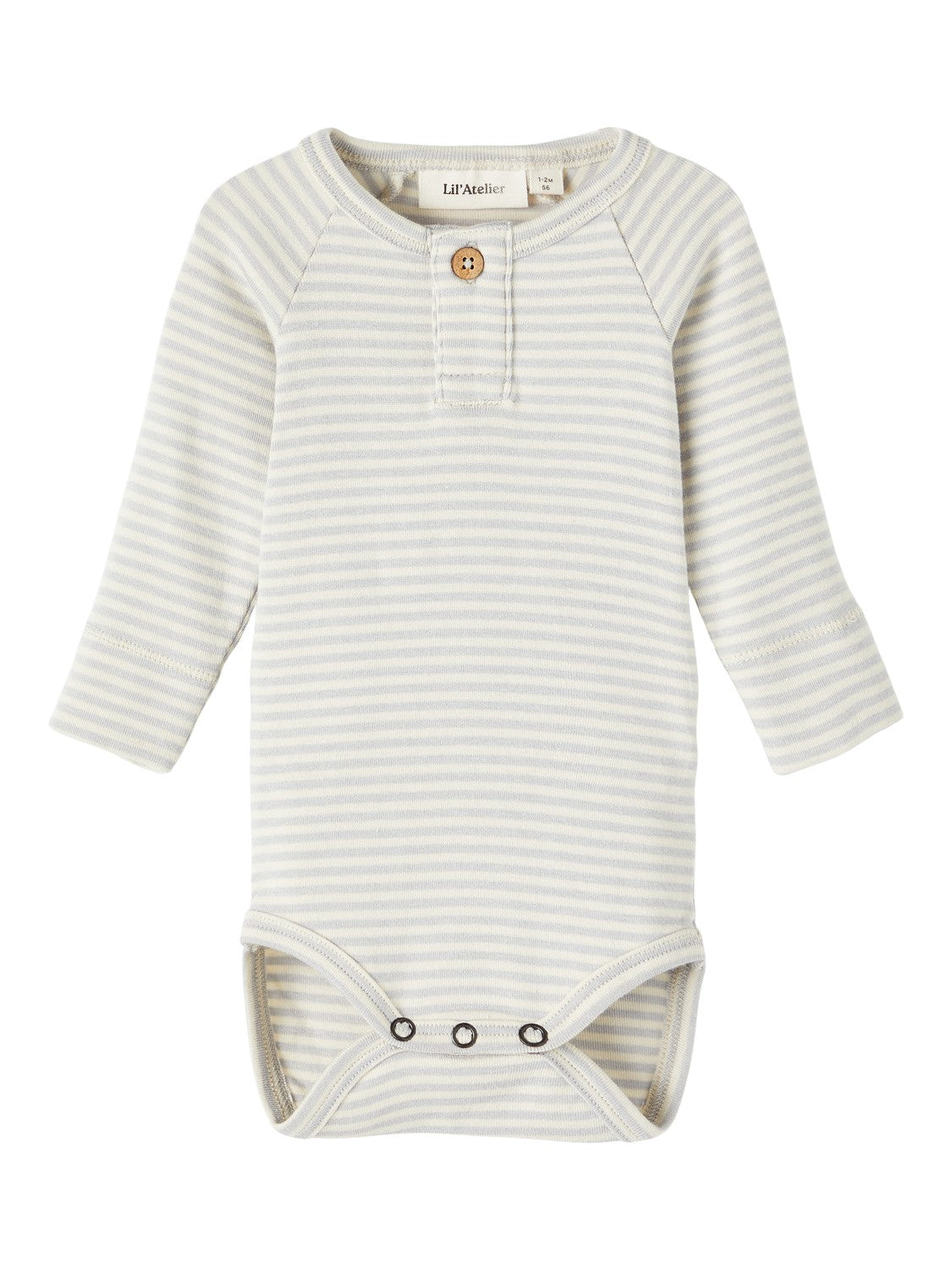 Lil Atelier Geo Slim Body – Stribet i Harbor Mist til børn