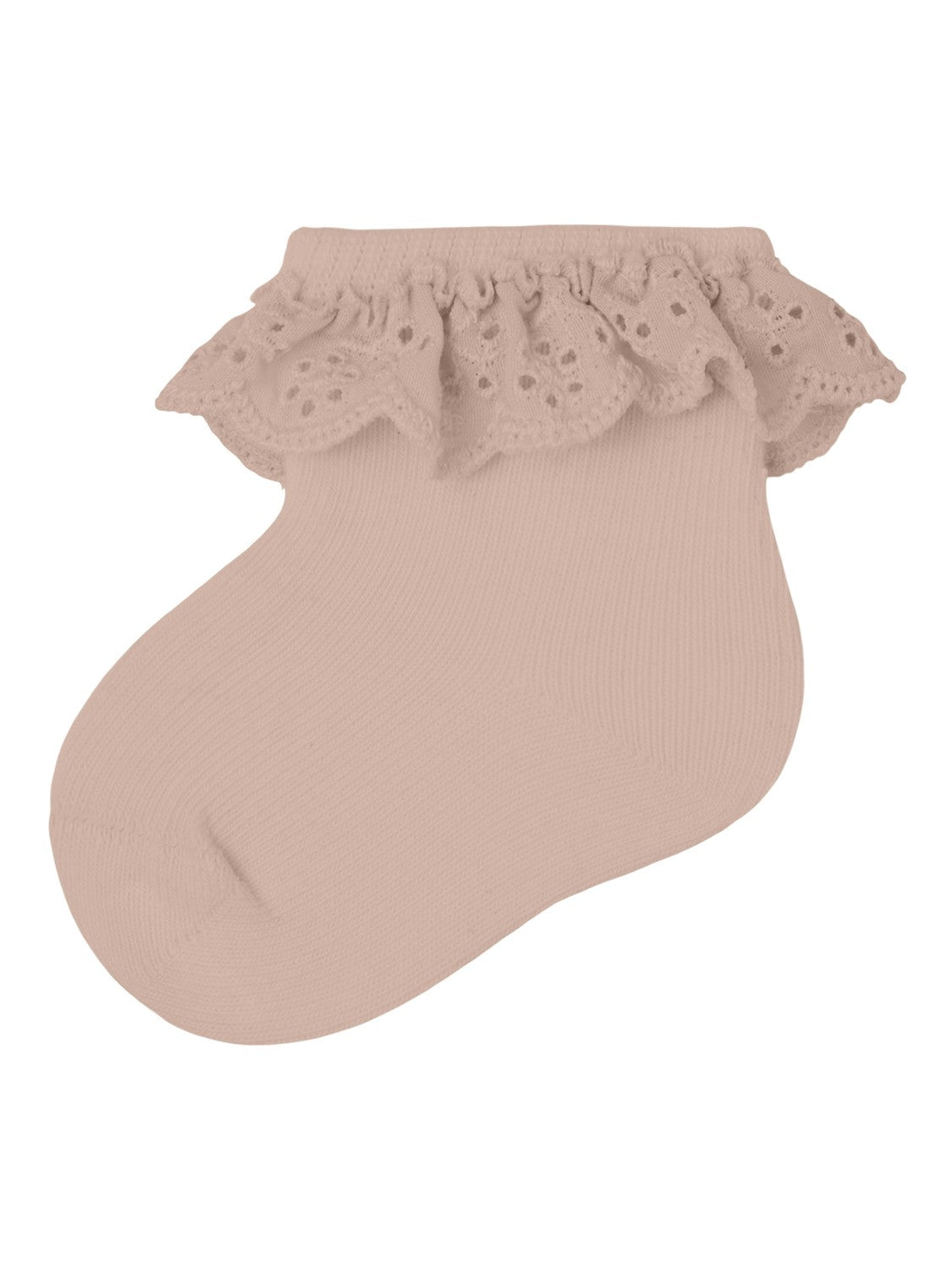 Lil Atelier – Baby Ankelstrømper med Blondekant – Rosa Dust