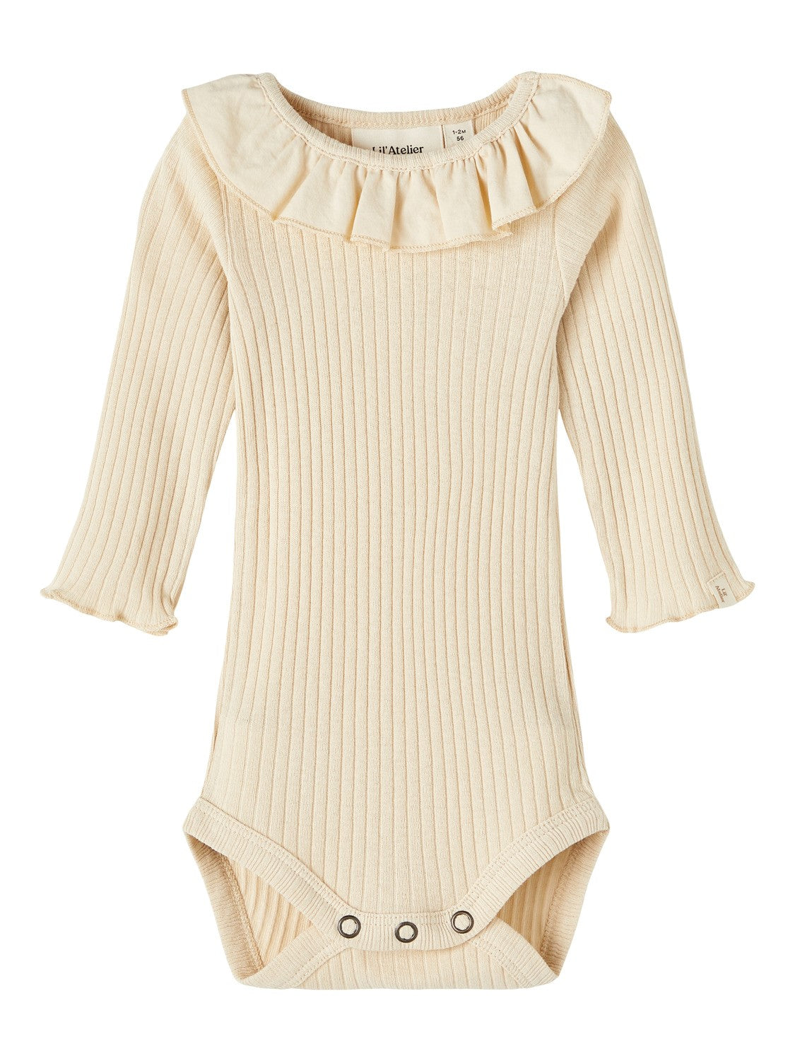 Lil Atelier Omina Slim Body – Elegant Råhvid Flæse Tilbud