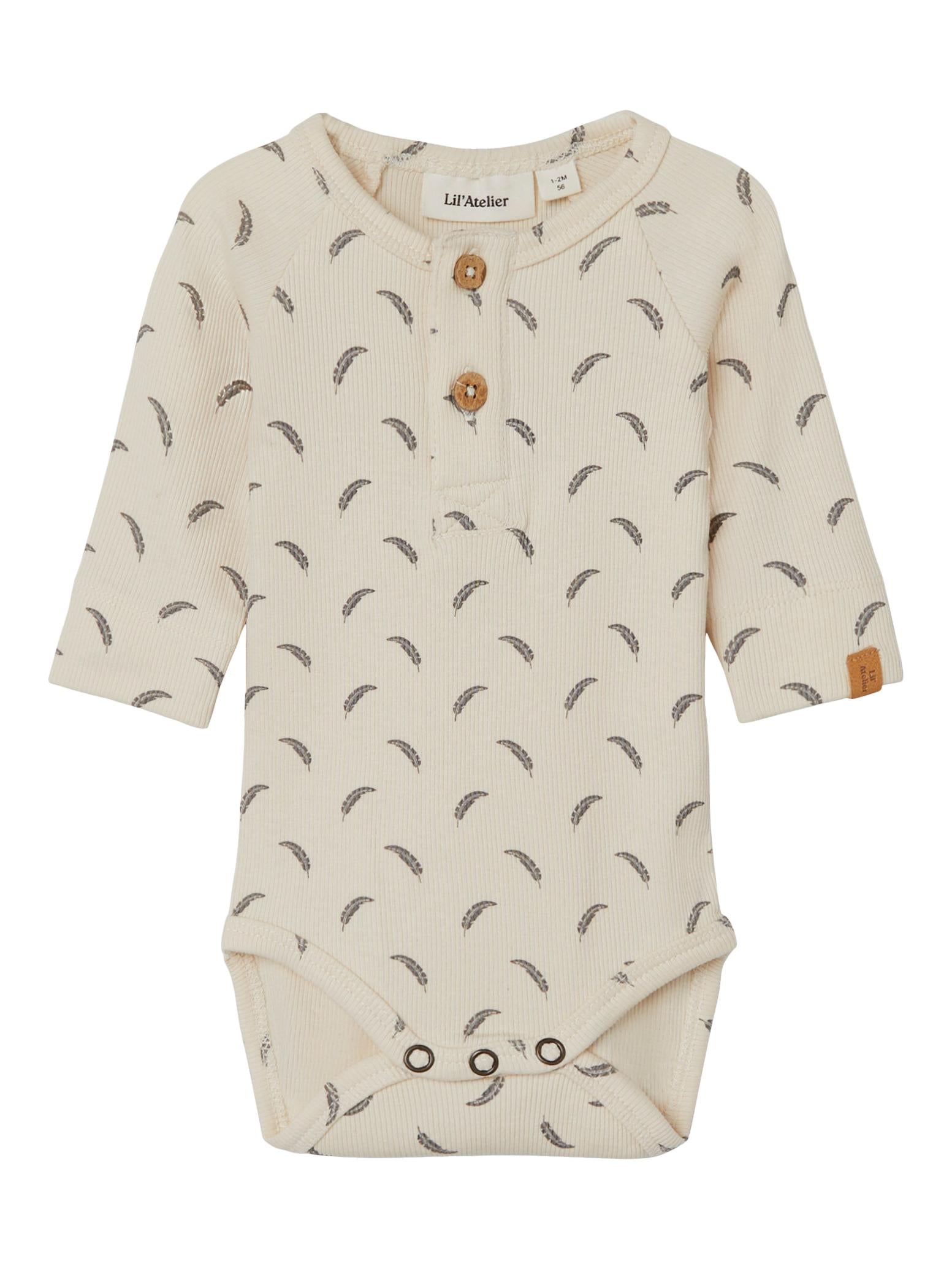 Lil Atelier Gago Slim Body – Hvidgrå Fjerprint Tilbud!