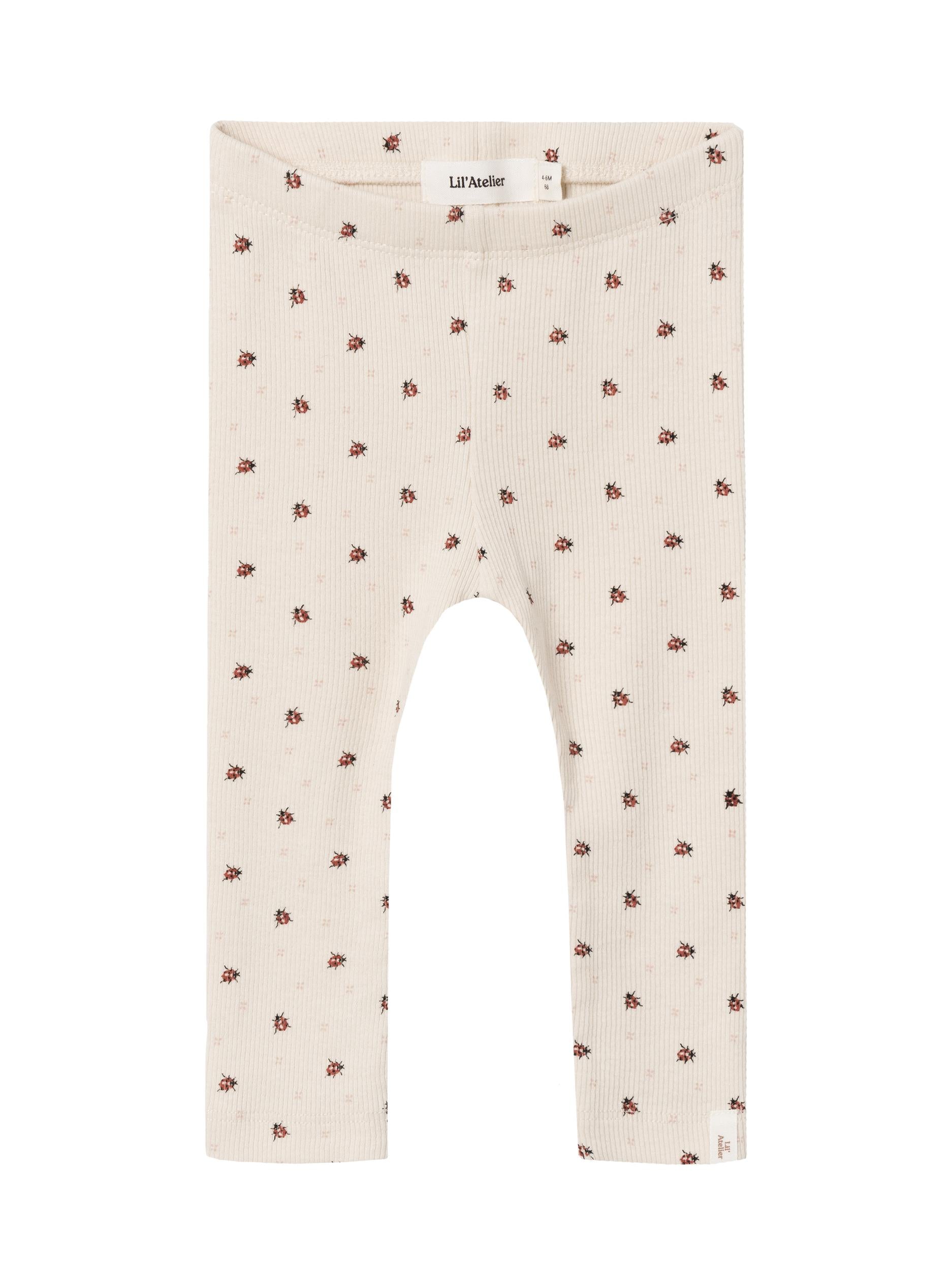 Lil Atelier Gago Slim Leggings med mariehøne - Baked Clay