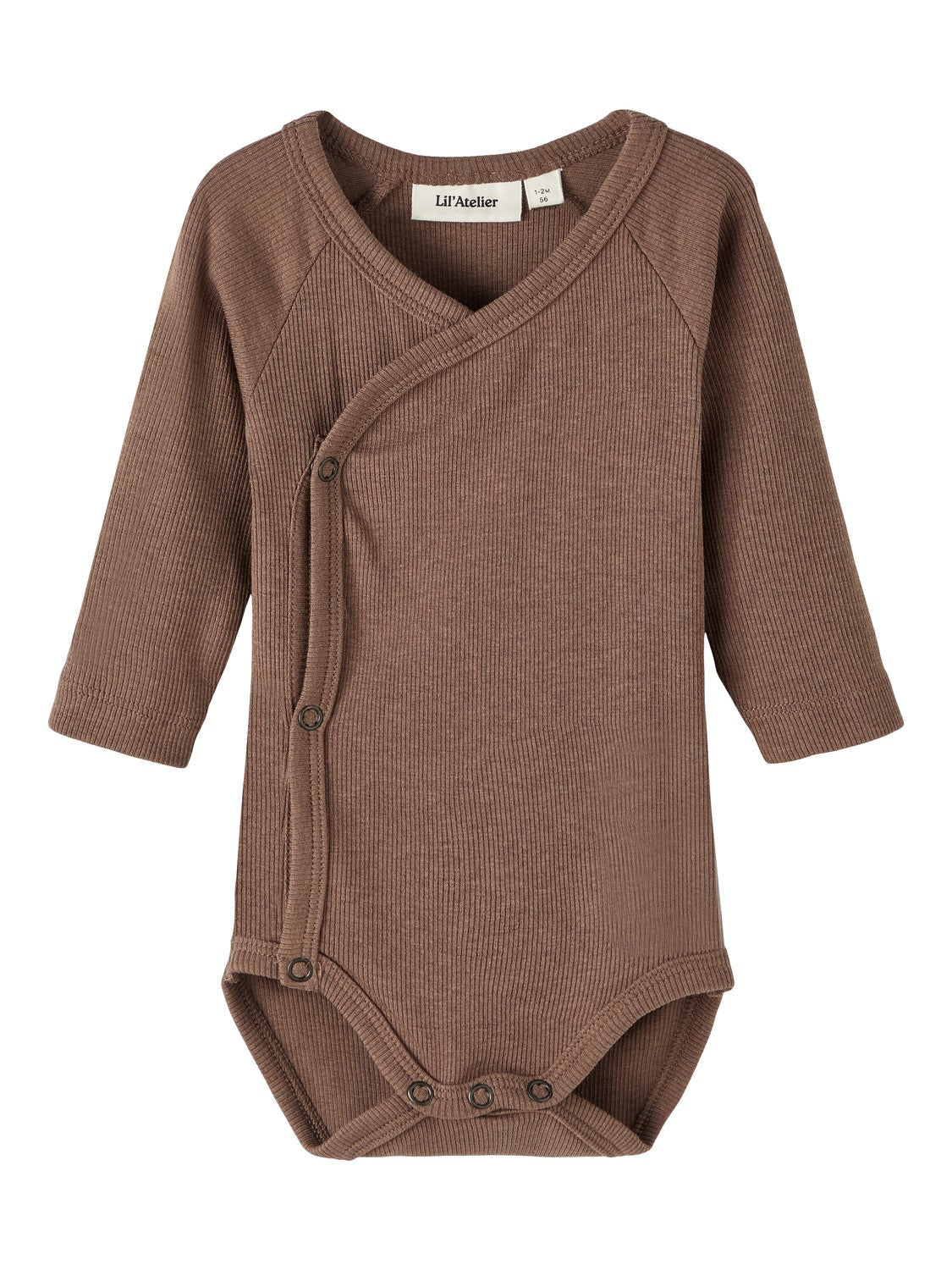 Lil Atelier Nyfødt Gago Rib Body – Kaffe Quartz tilbud