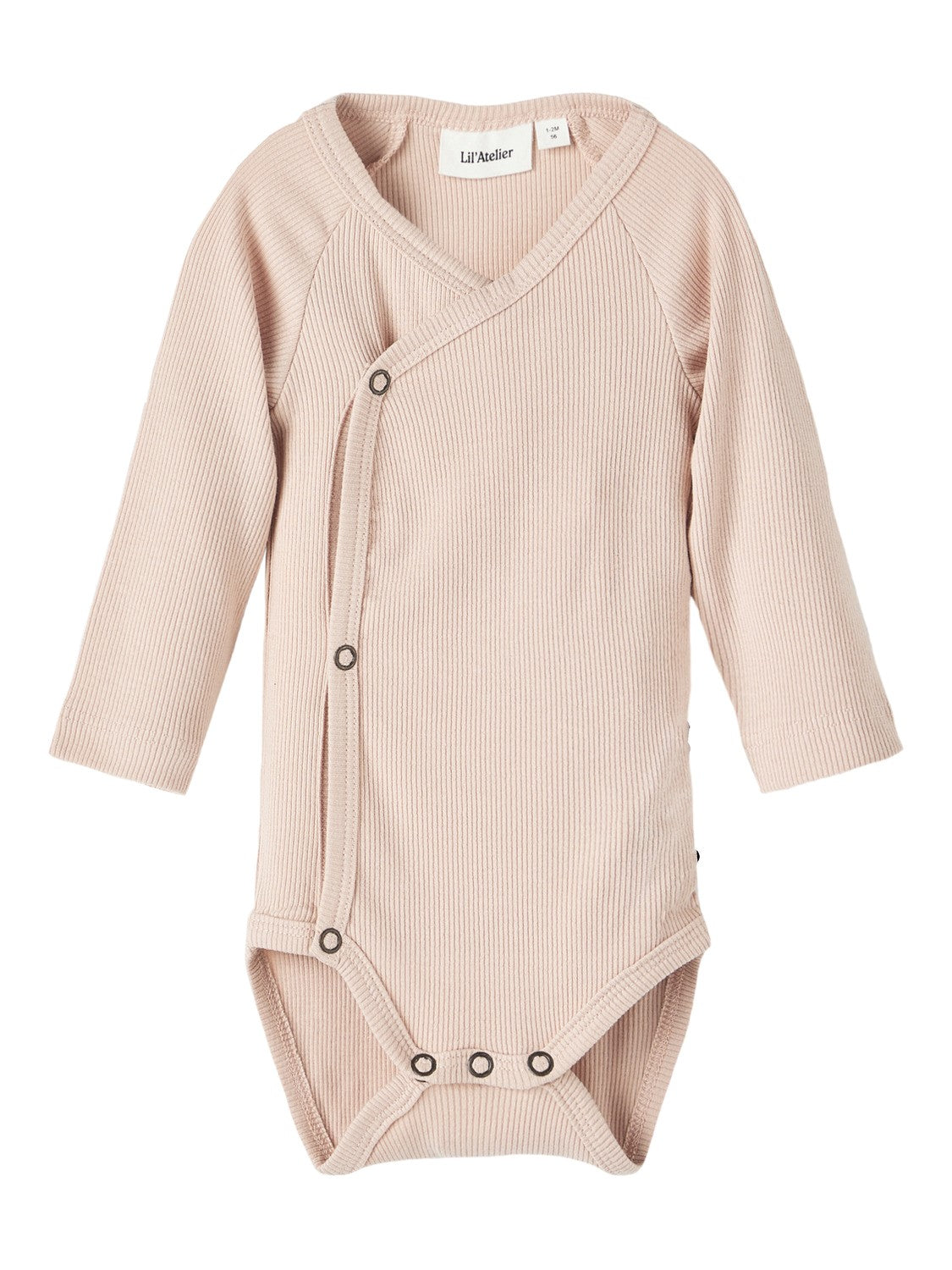 Lil Atelier Nyfødt Gago Rib Body - Rose Dust - Økologisk Kvalitet
