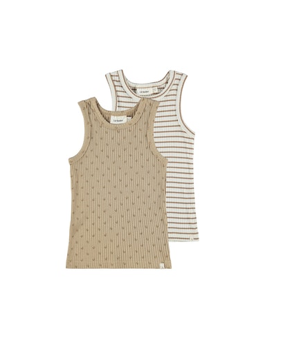 Lil Atelier 2 Pak Mini Tank Tops i Travertine – Udsalg!