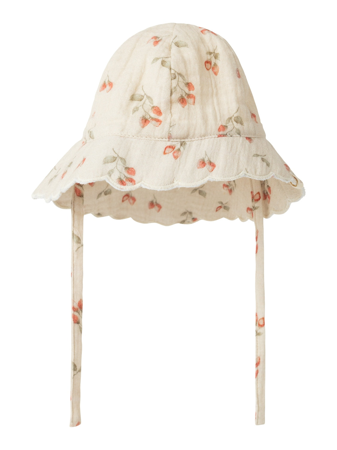 Lil Atelier Biba Sommerhat – Turtledove med Jordbærprint