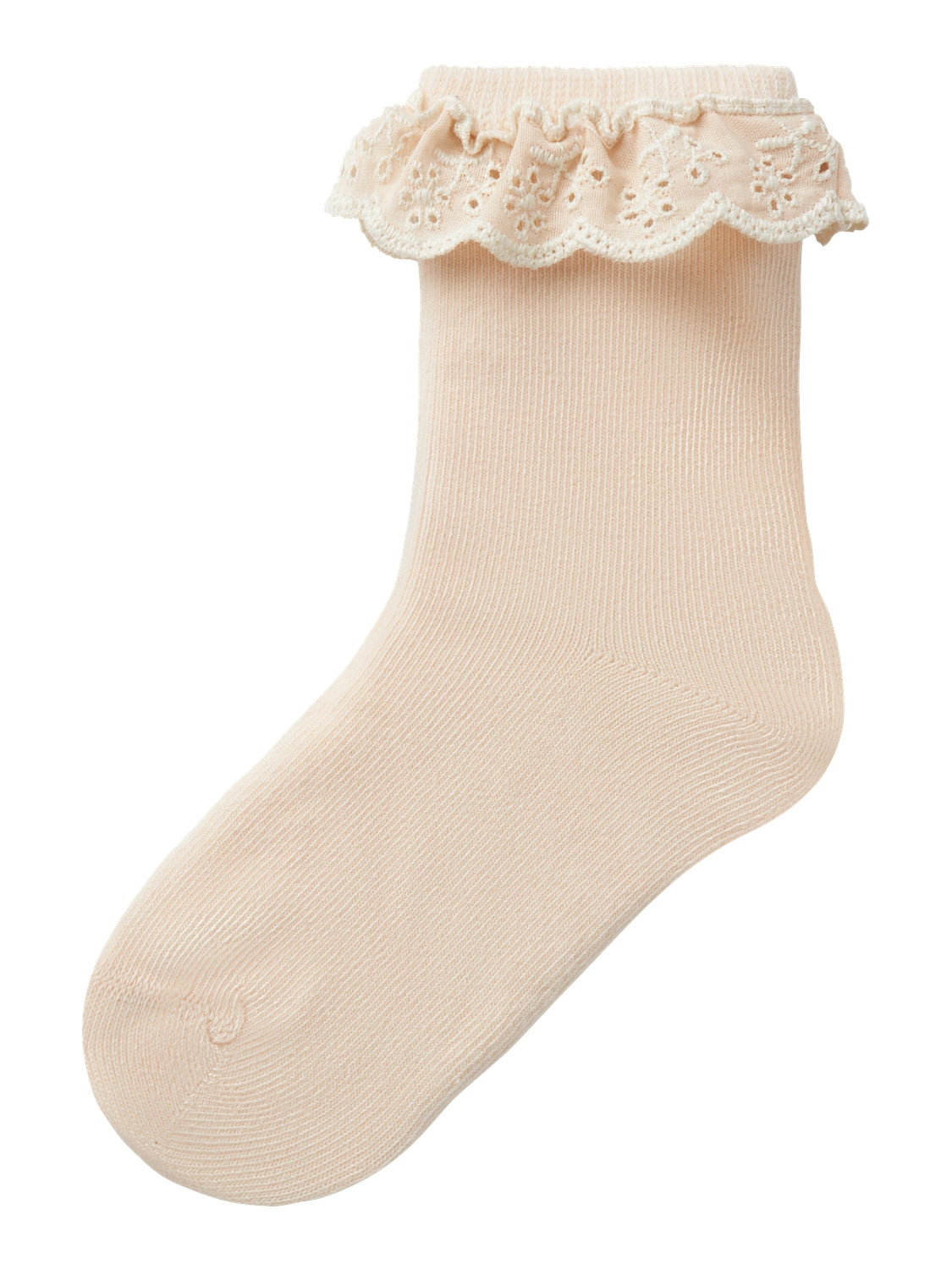 Lil Atelier – Dertrud Ankelstrømper med Blondekant – Rosa