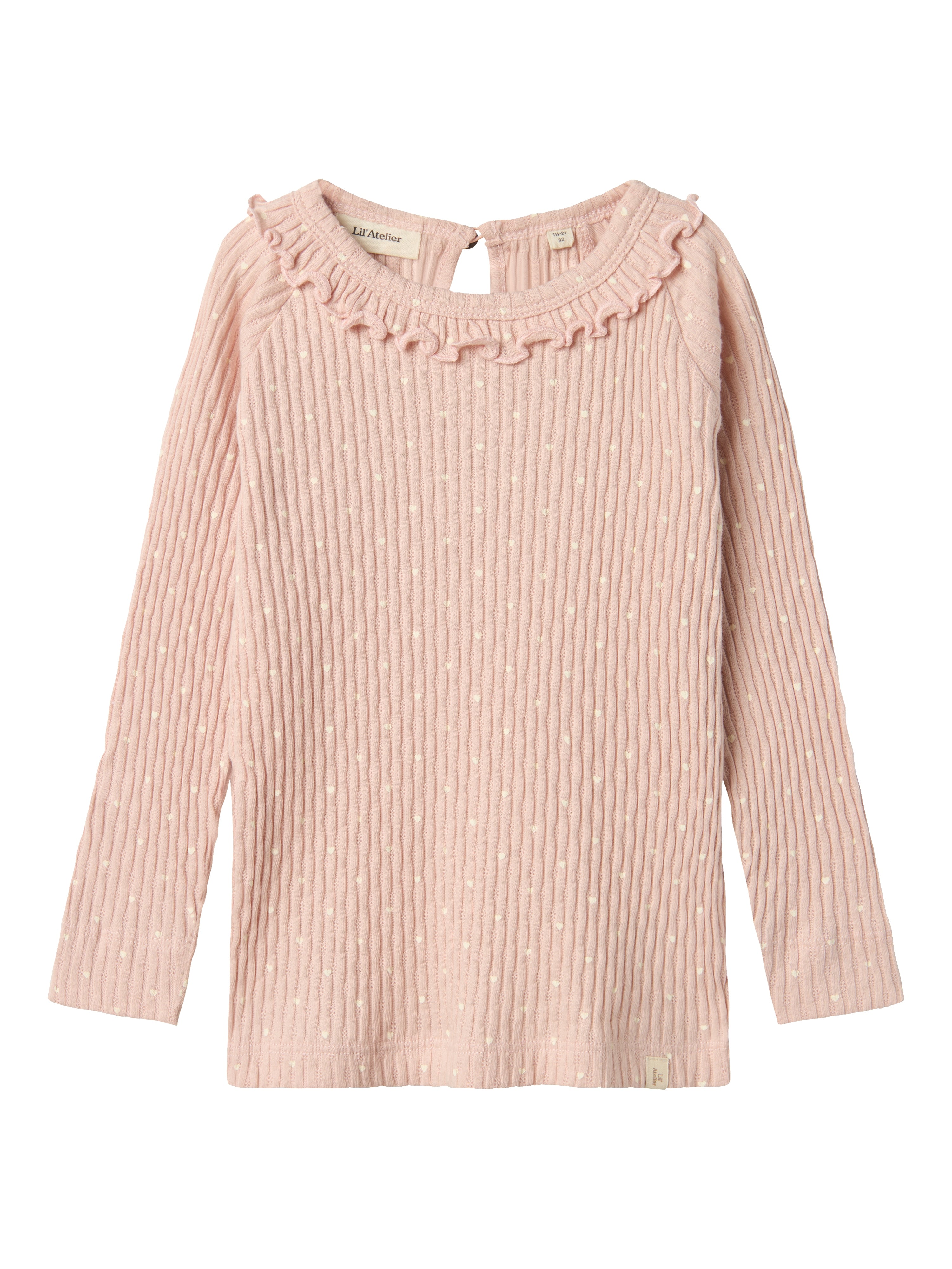 Lil Atelier Fiducia Bluse med Hjerter – Peach Whip Tilbud