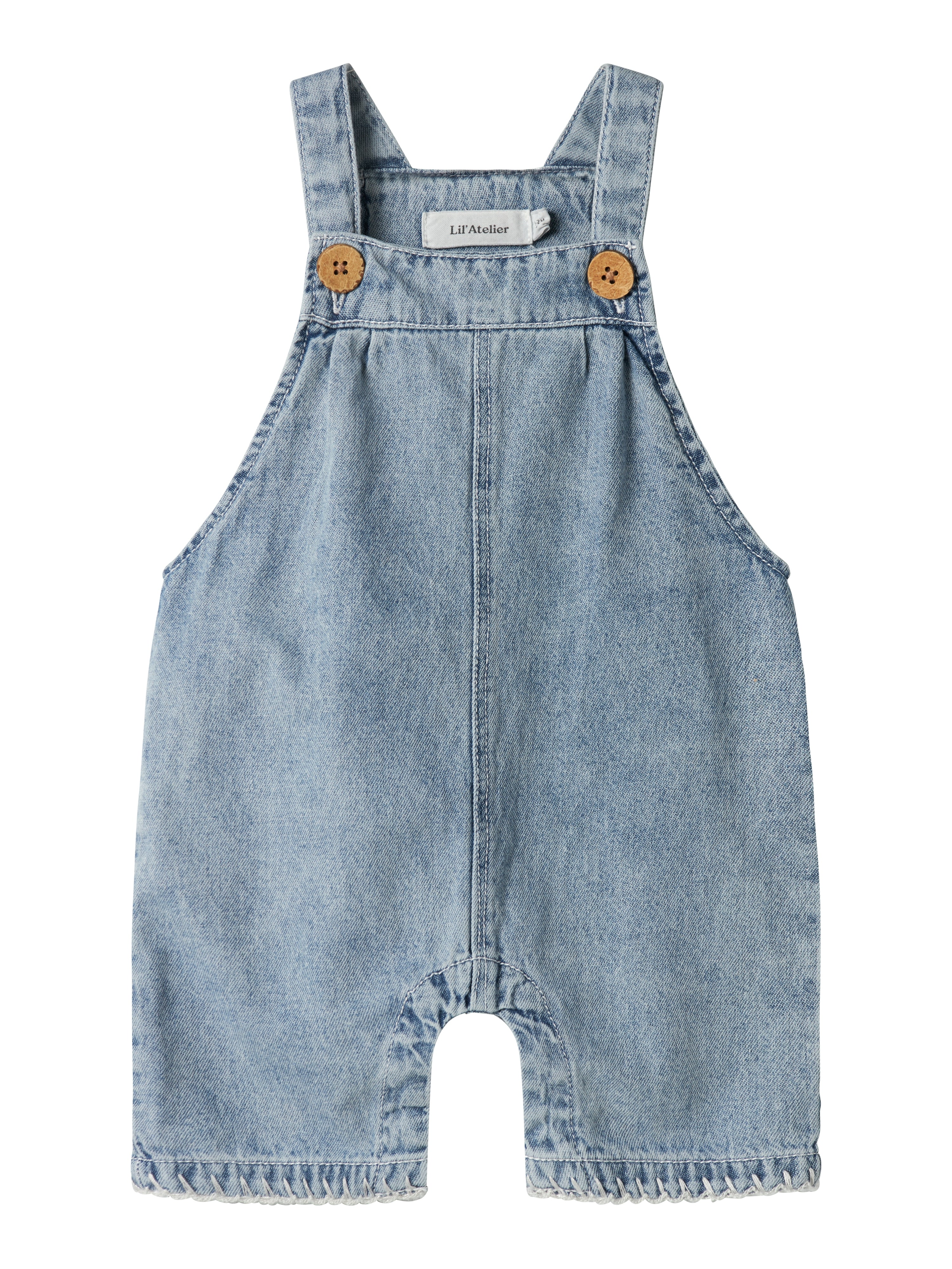 Lil Atelier Mørkeblå Denim Shorts Overall til Børn