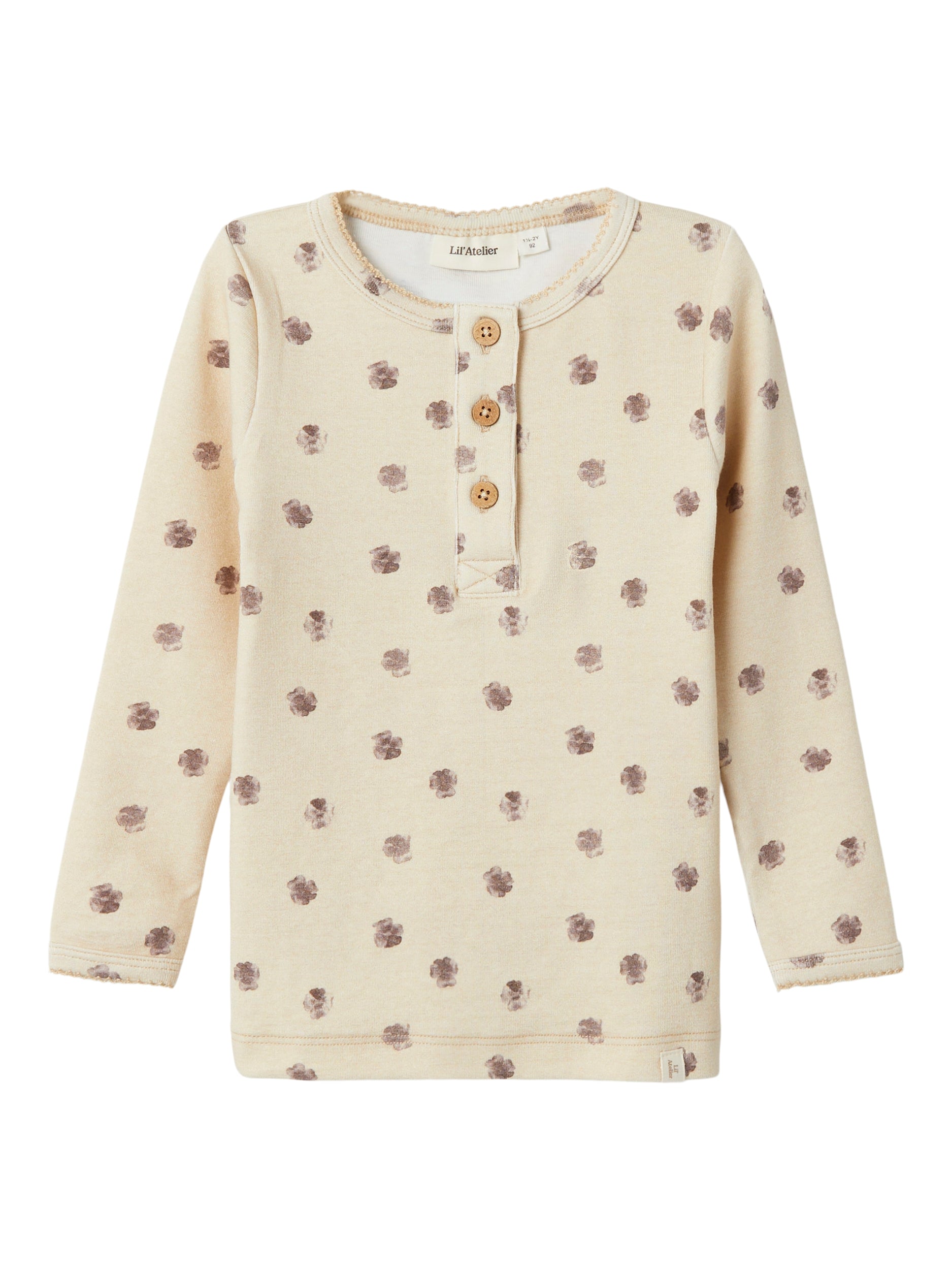 Lil Atelier Gaya Slim Top – Blomster i Fog Farve til Børn