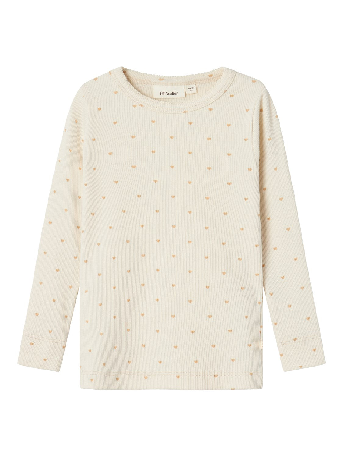 Lil Atelier Gago Slim Bluse med Hjerter – Turtledove Tilbud