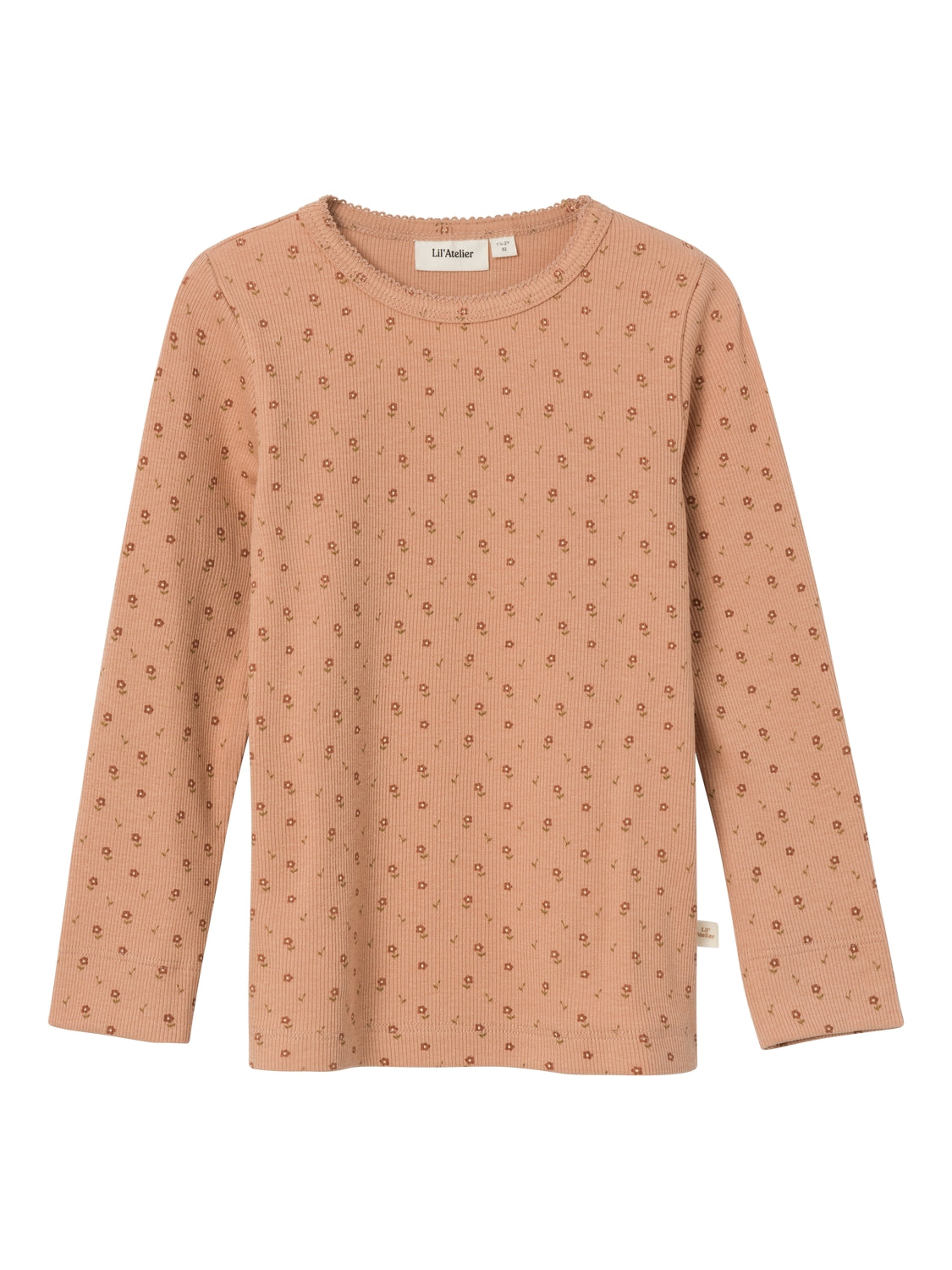 Lil Atelier Gago Slim Bluse – Nougat med Blomsterprint