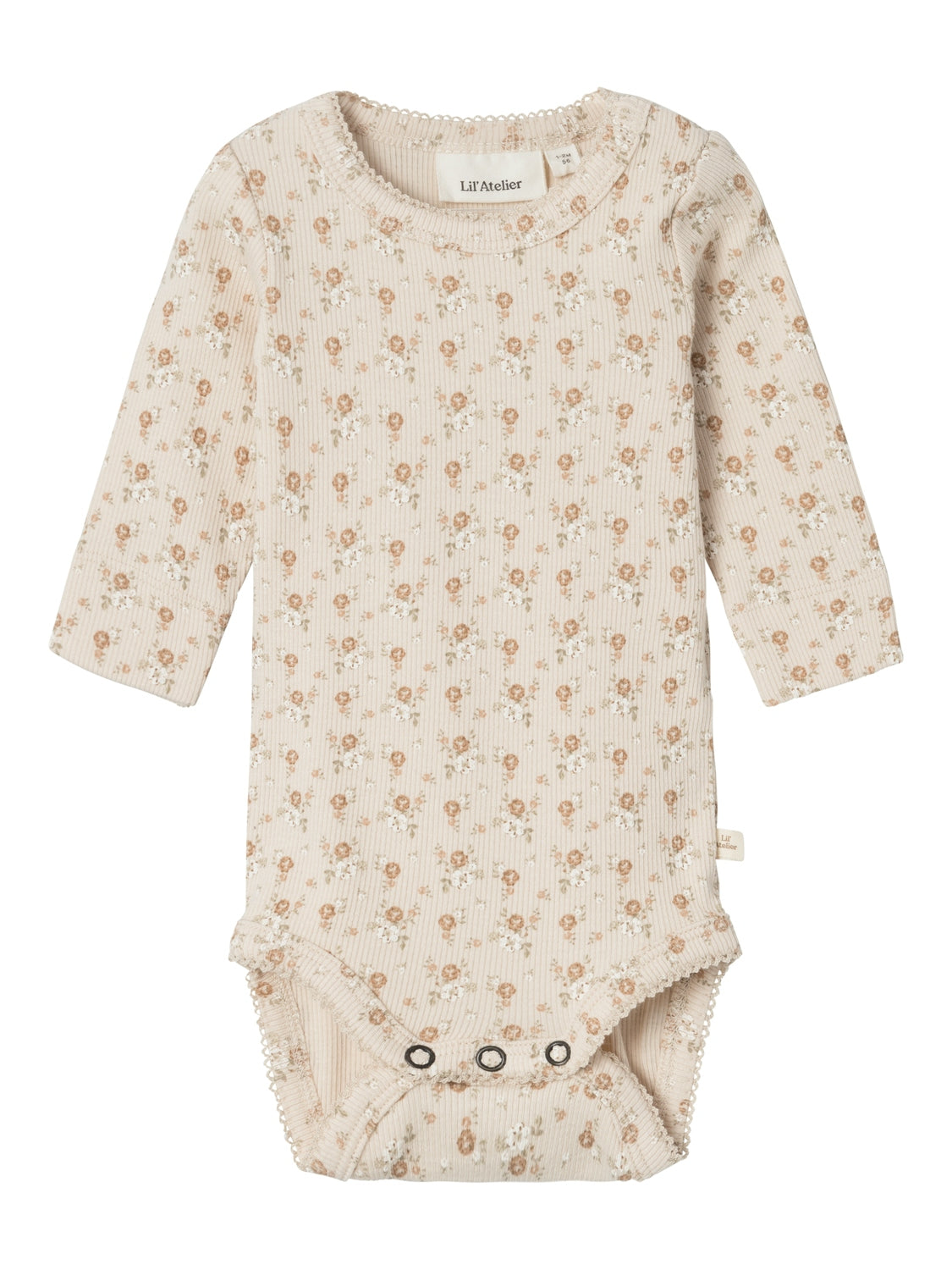 Lil Atelier Gago Slim Body - Elegant Oldrose Blomsterprint