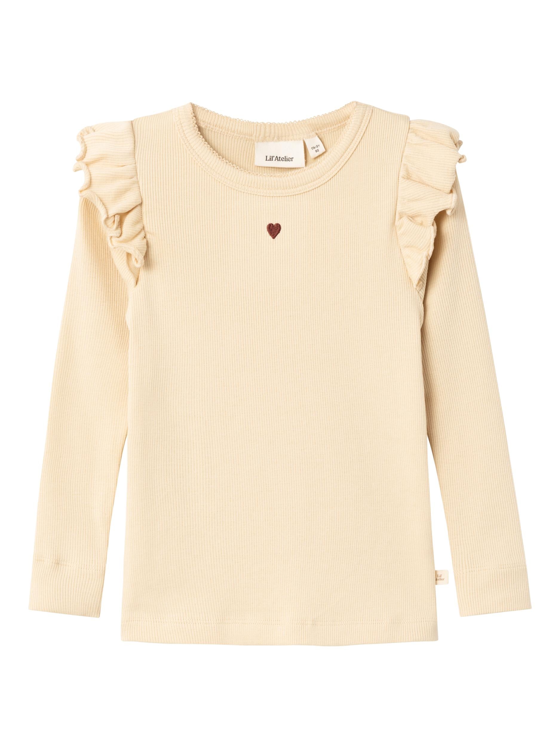 Lil Atelier Gago Kuo Slim Bluse - Wood Ash - Fantastisk Udsalg!