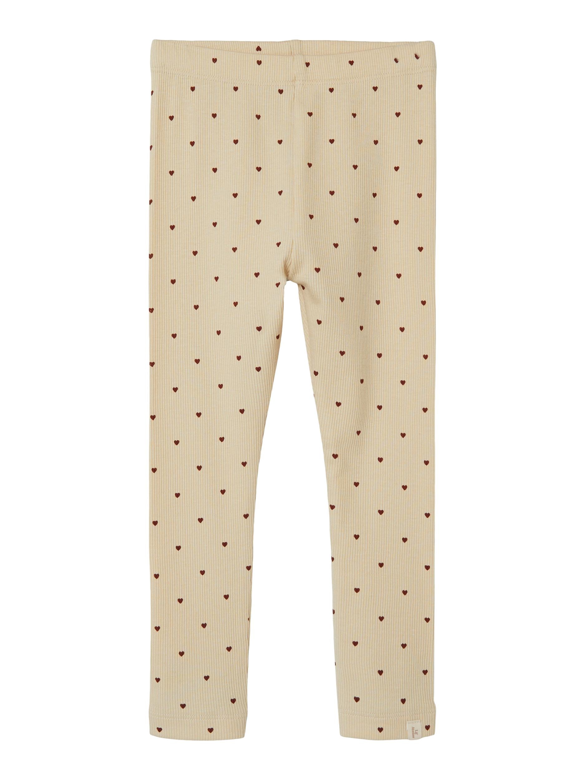 Lil Atelier Gago Slim Leggings – Rød Hjerteprint Tilbud