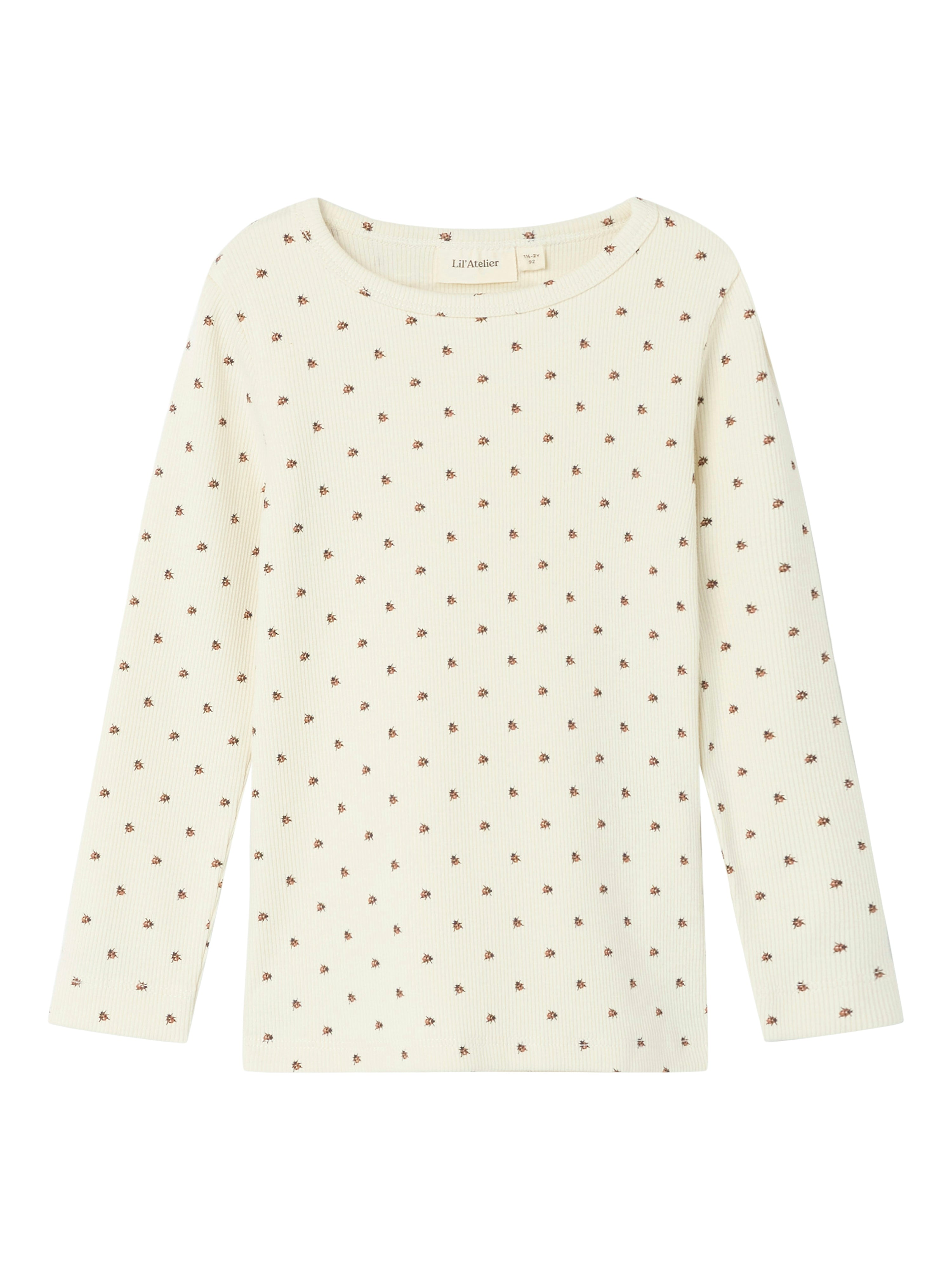 Lil Atelier Lago Kim Slim Top – Turtledove med Mønster
