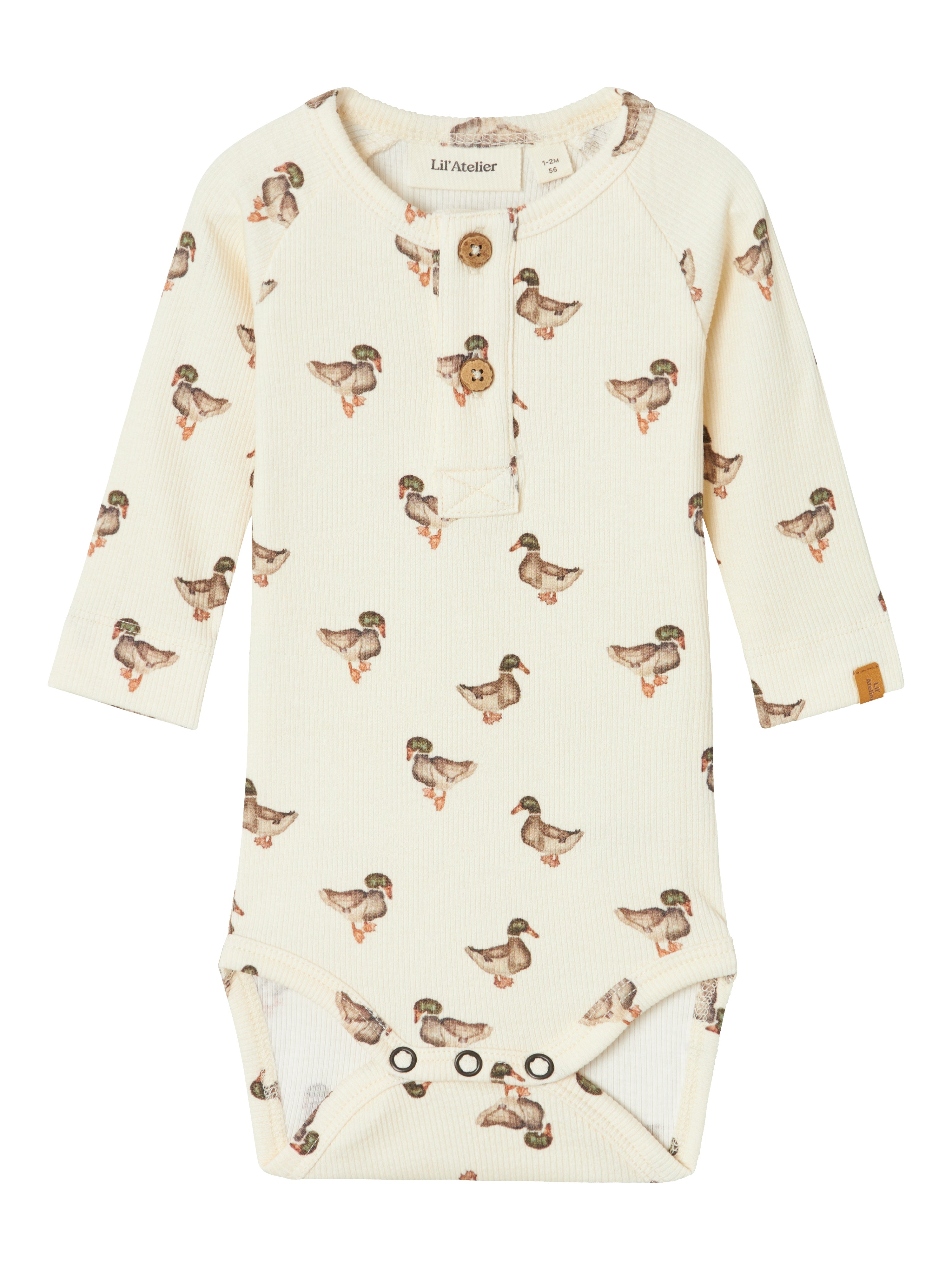 Lil Atelier Gavo Elo Slim Body med Andemotiv til Baby