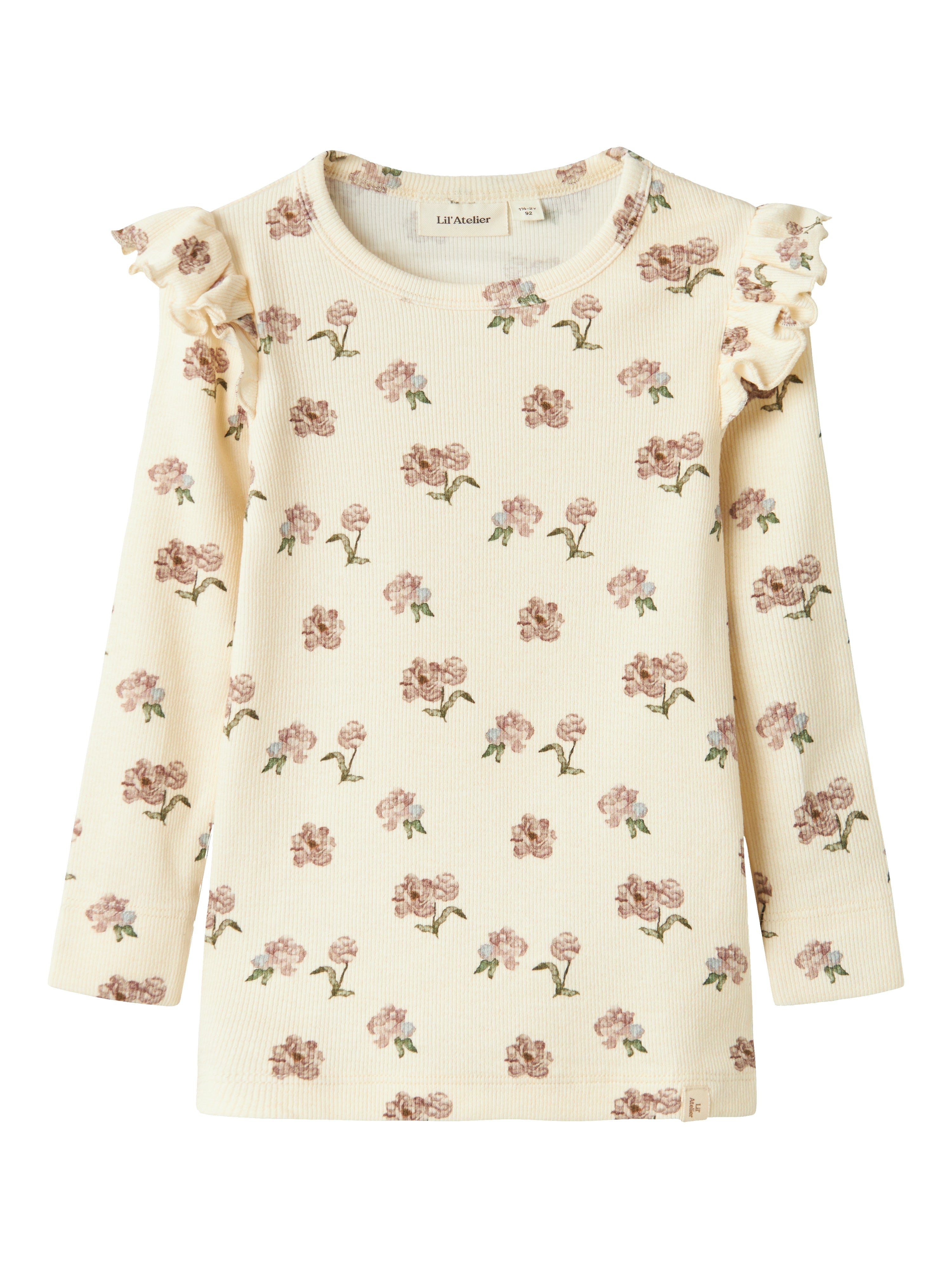 Lil Atelier Gavo Eko Slim Top - Turtledove Peony Bluse til børn