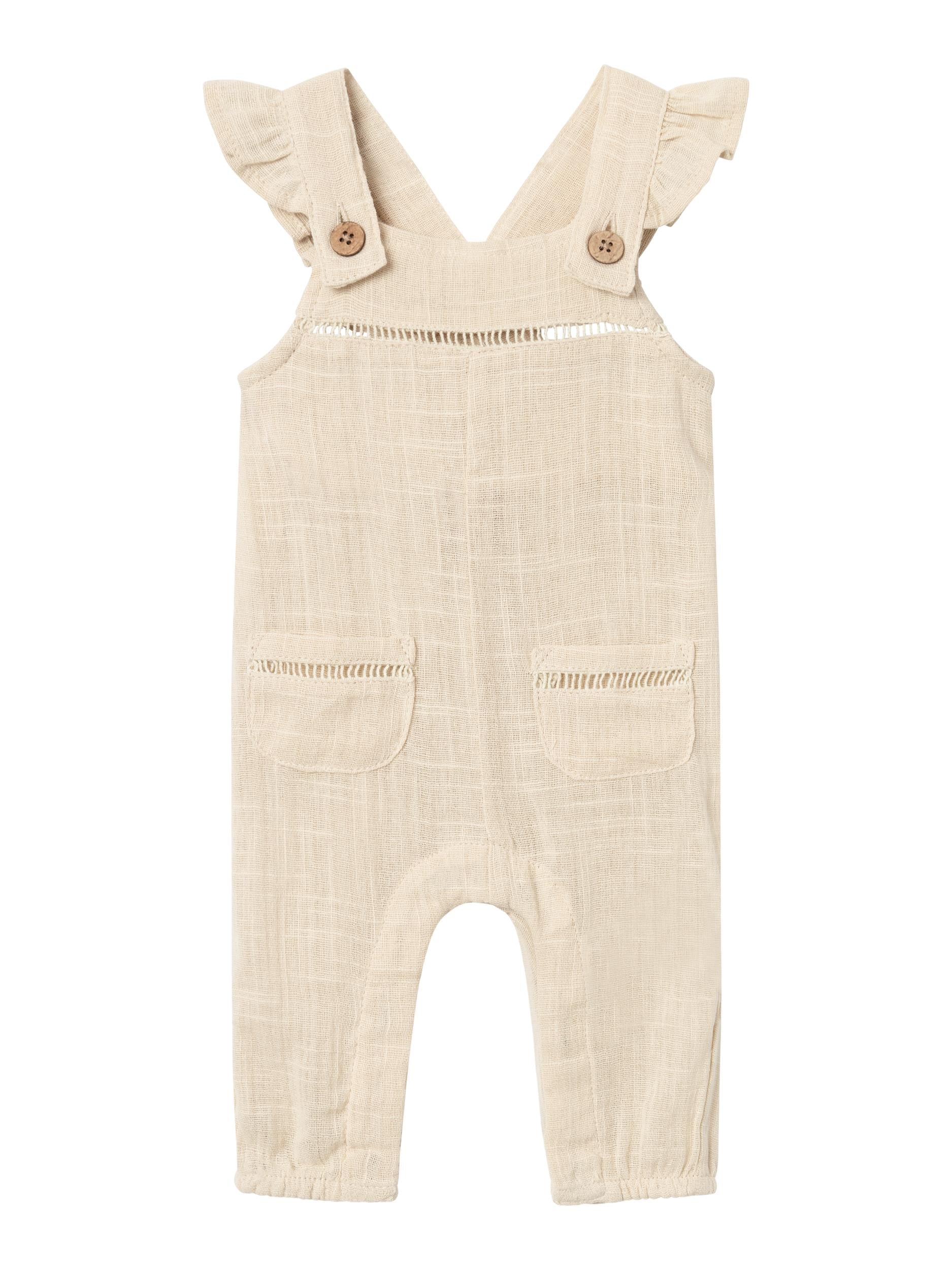 Lil Atelier Halla Loose Overall - Bleached Sand Tilbud!