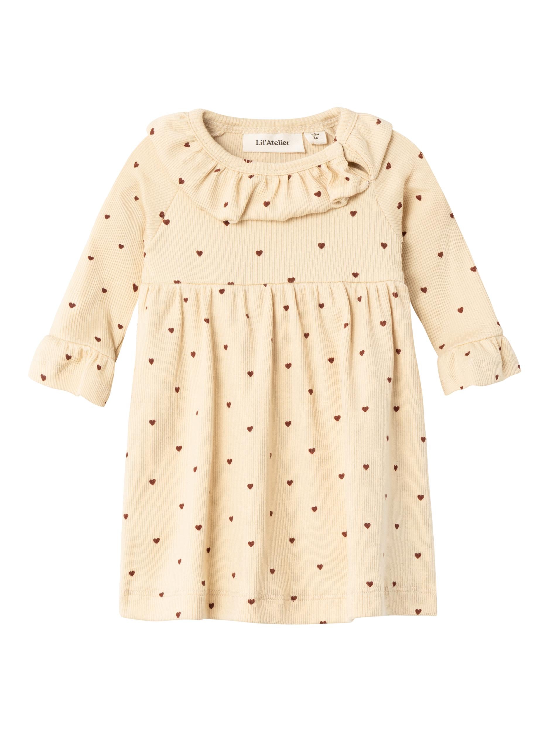 Lil Atelier Gago Bodykjole med hjerteprint – Wood Ash