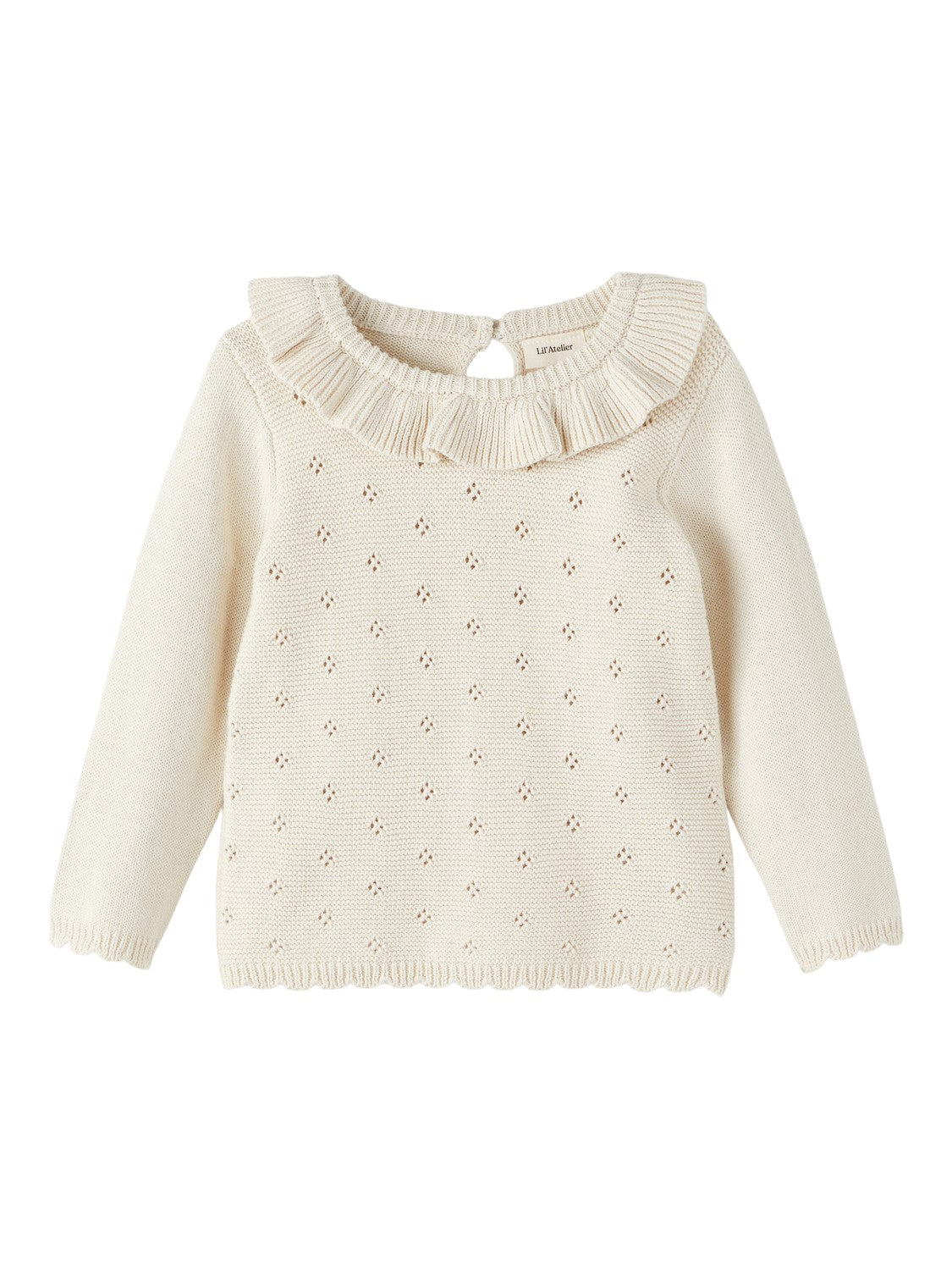 Lil Atelier Laguna Strikbluse – Økologisk Komfort til Børn