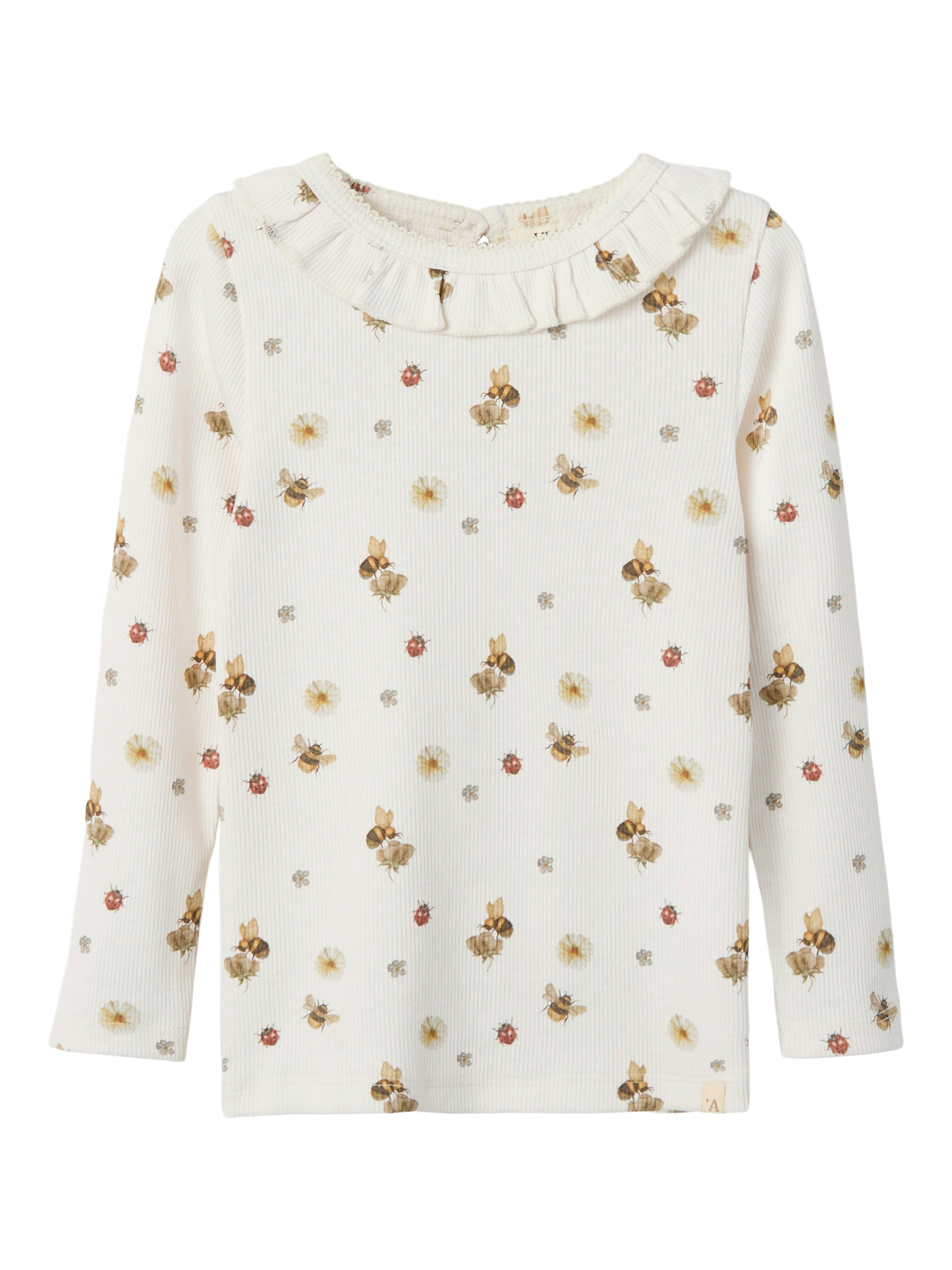 Lil Atelier Lavo Loa Bluse - Kokosmælk - Sød Print Tilbud