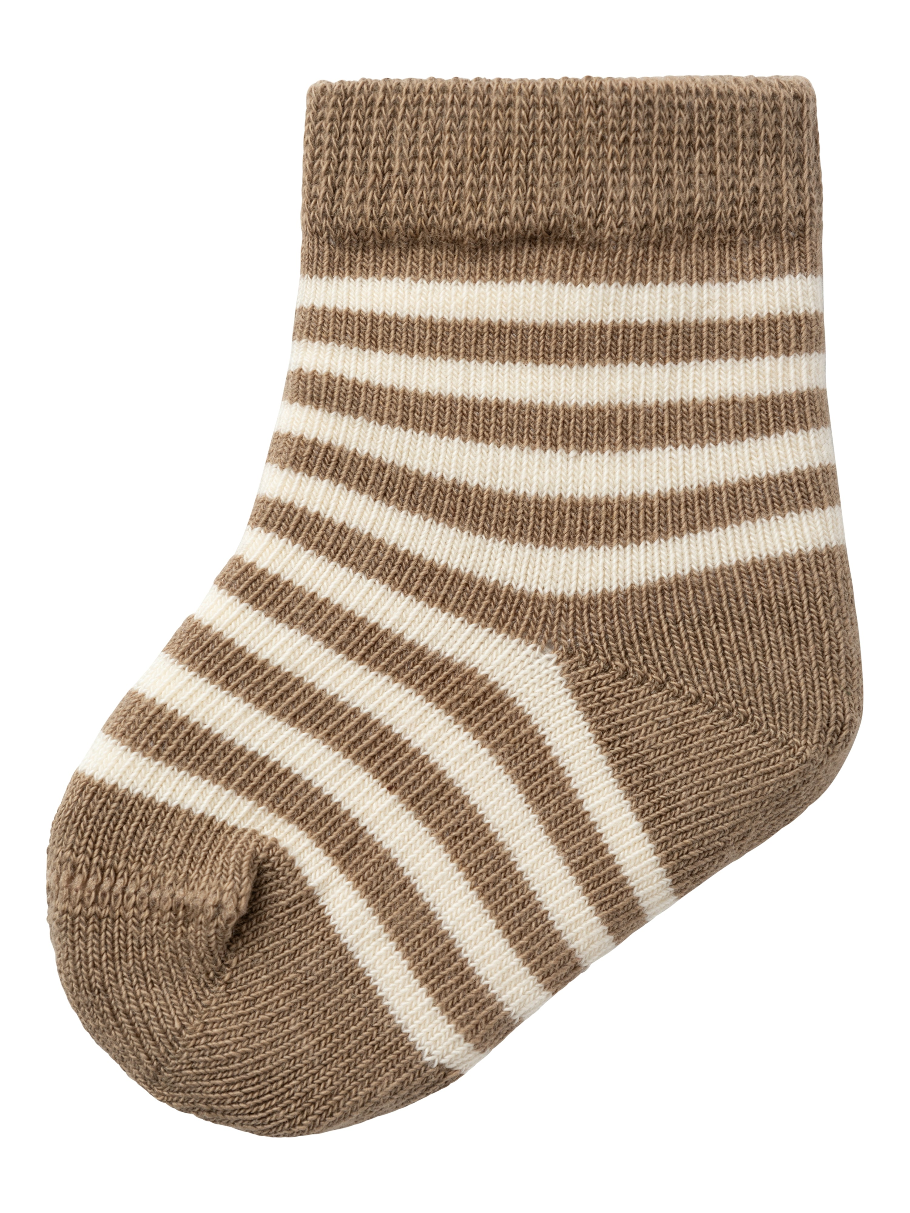 Lil Atelier Love Stripe Babysokker – Birch – Fantastisk tilbud!