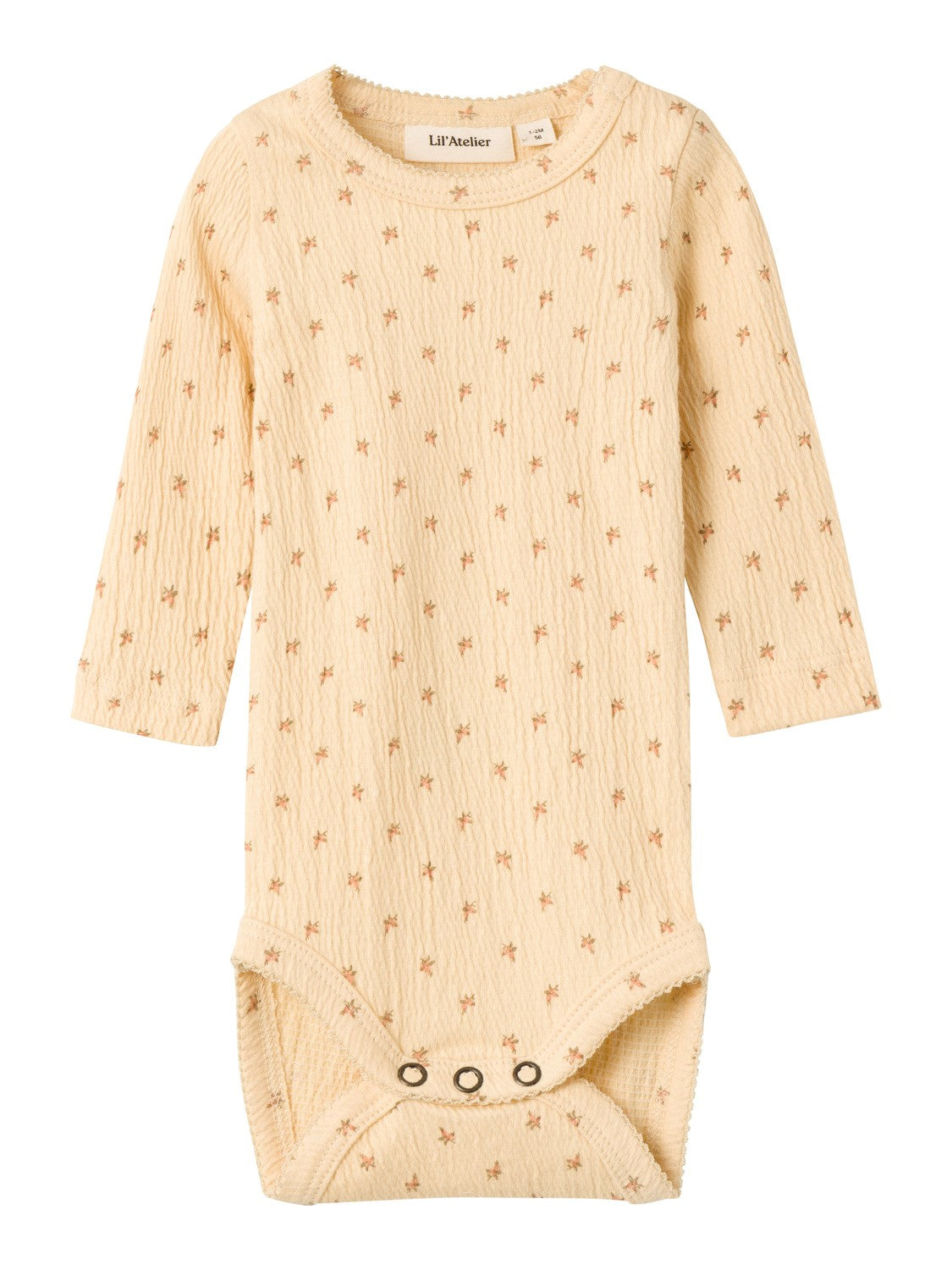 Lil Atelier Nalo Slim Body – Blomsterprint i Wood Ash