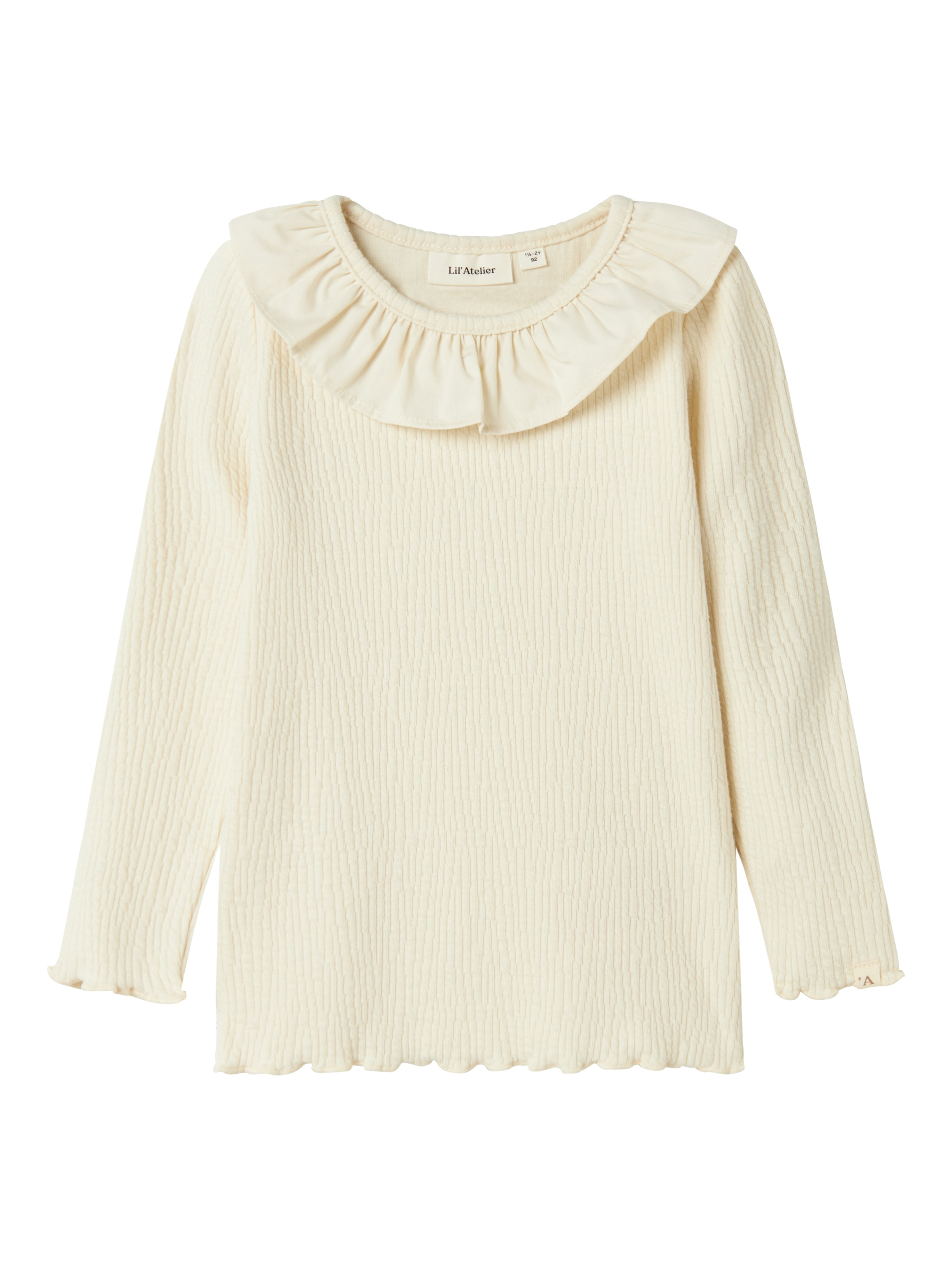 Elegant bluse med flæser - Lil Atelier Oline Top - Birch