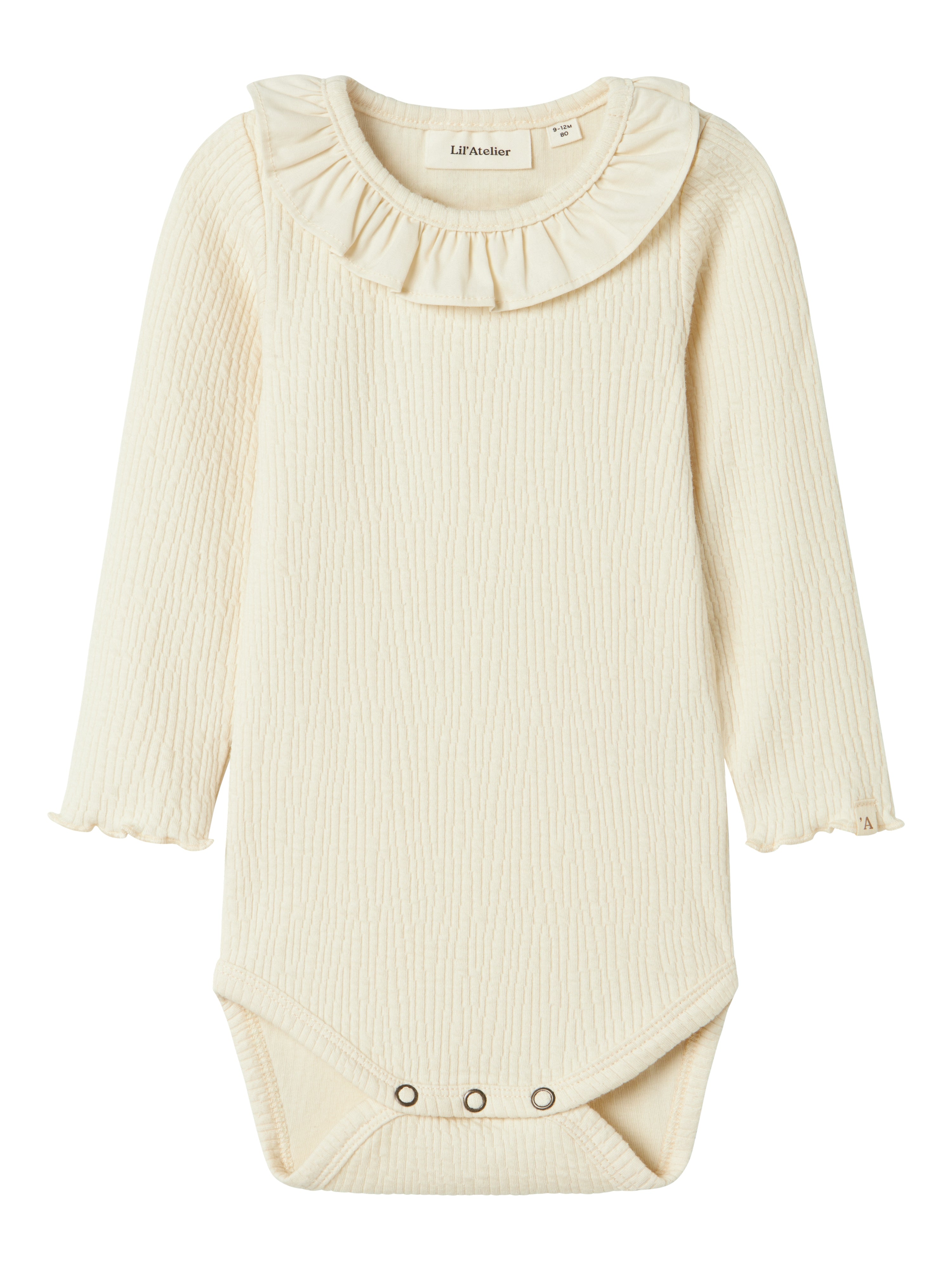 Lil Atelier Oline Slim Body - Birch med Flæsekrave