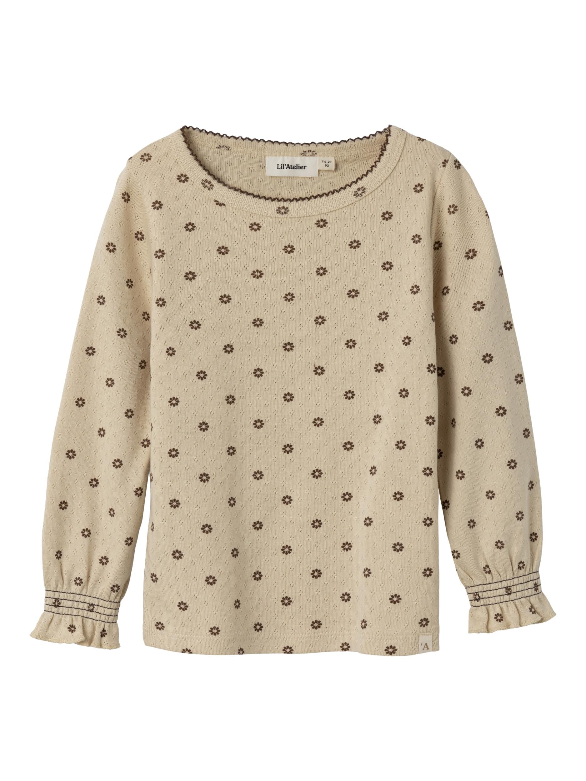 Lil Atelier Rachello Bluse i Wood Ash – Fantastisk Tilbud!