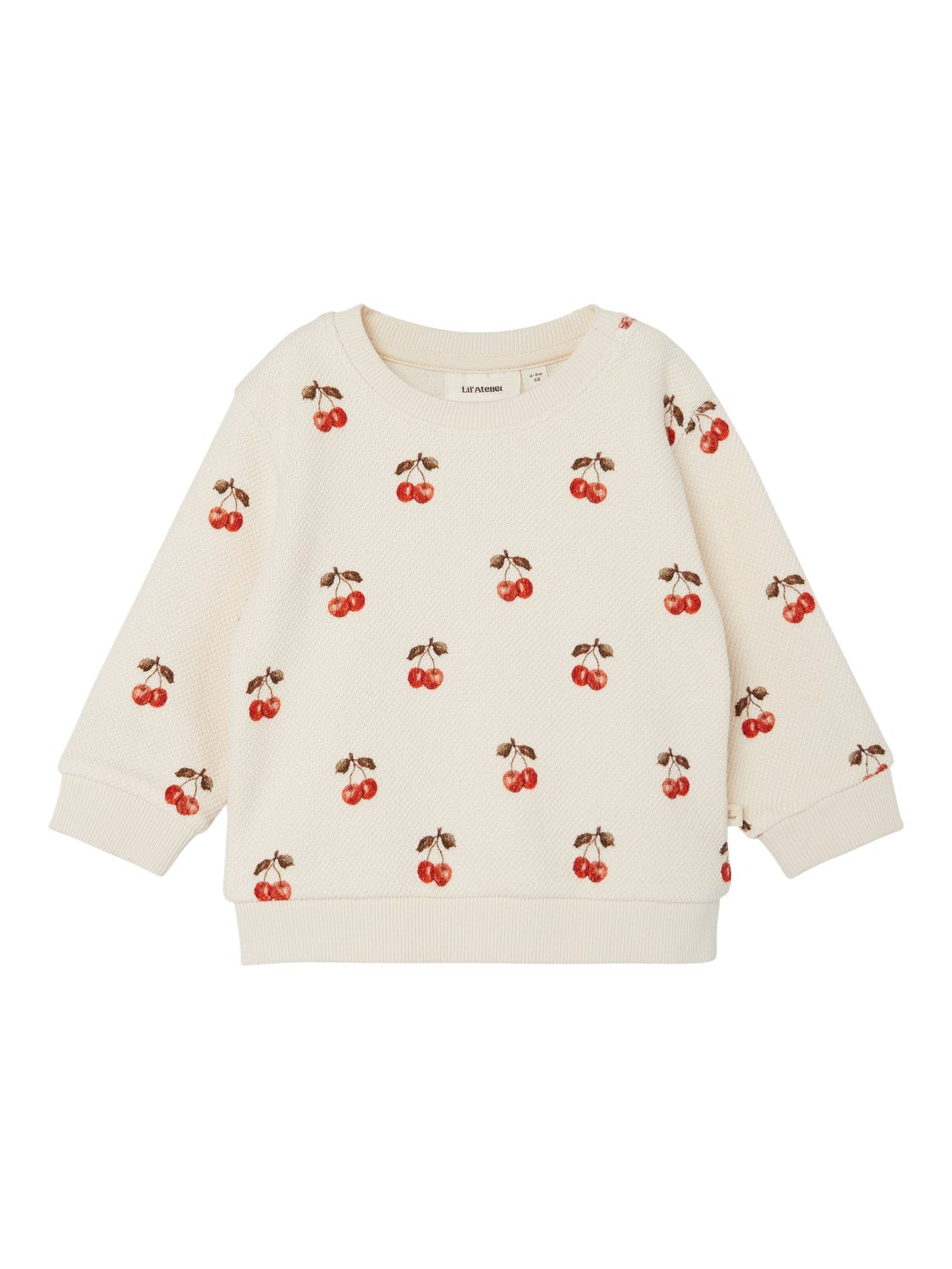 Lil Atelier Ronja Sweatshirt med Kirsebær – Hvidgrå Tilbud