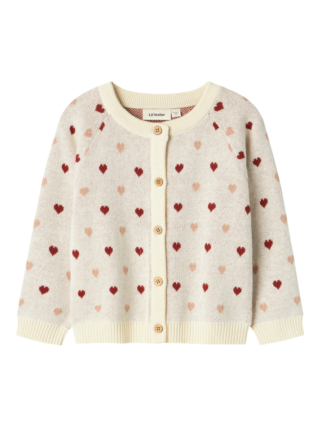 Lil Atelier Saran Cardigan med Hjerter – Turtledove Tilbud!