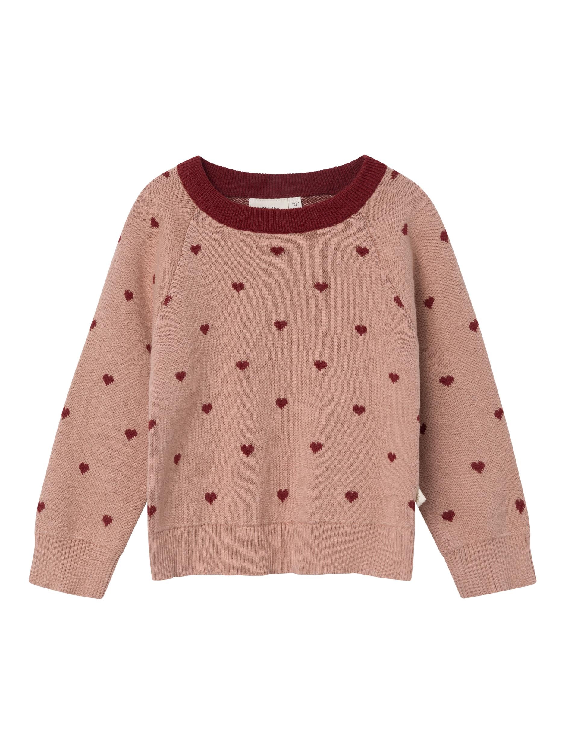 Lil Atelier Saran Strikbluse – Nougat – Økologisk Kvalitet