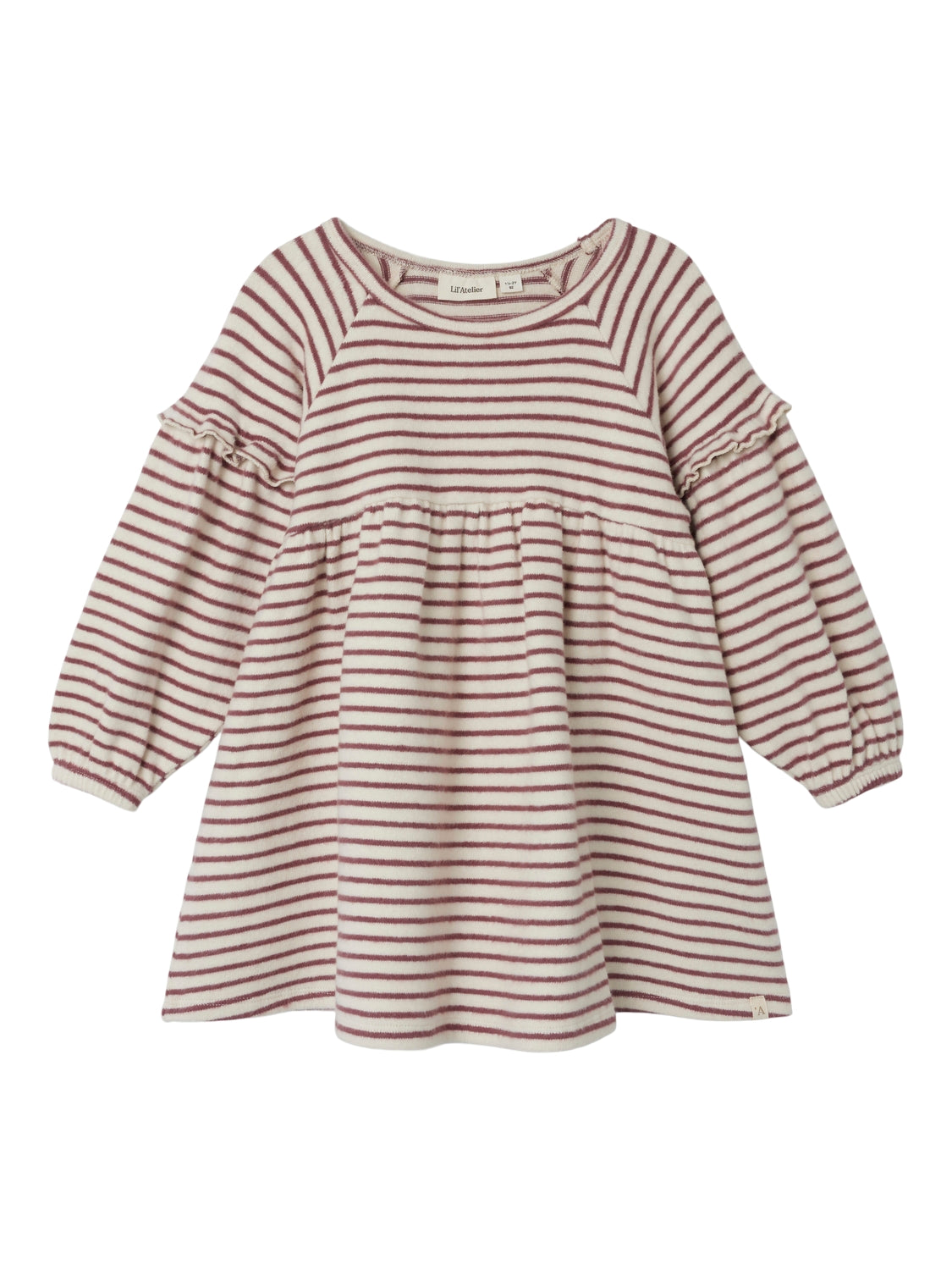 Lil Atelier Thoro Stribet Kjole – Birch Rosebrown Tilbud!