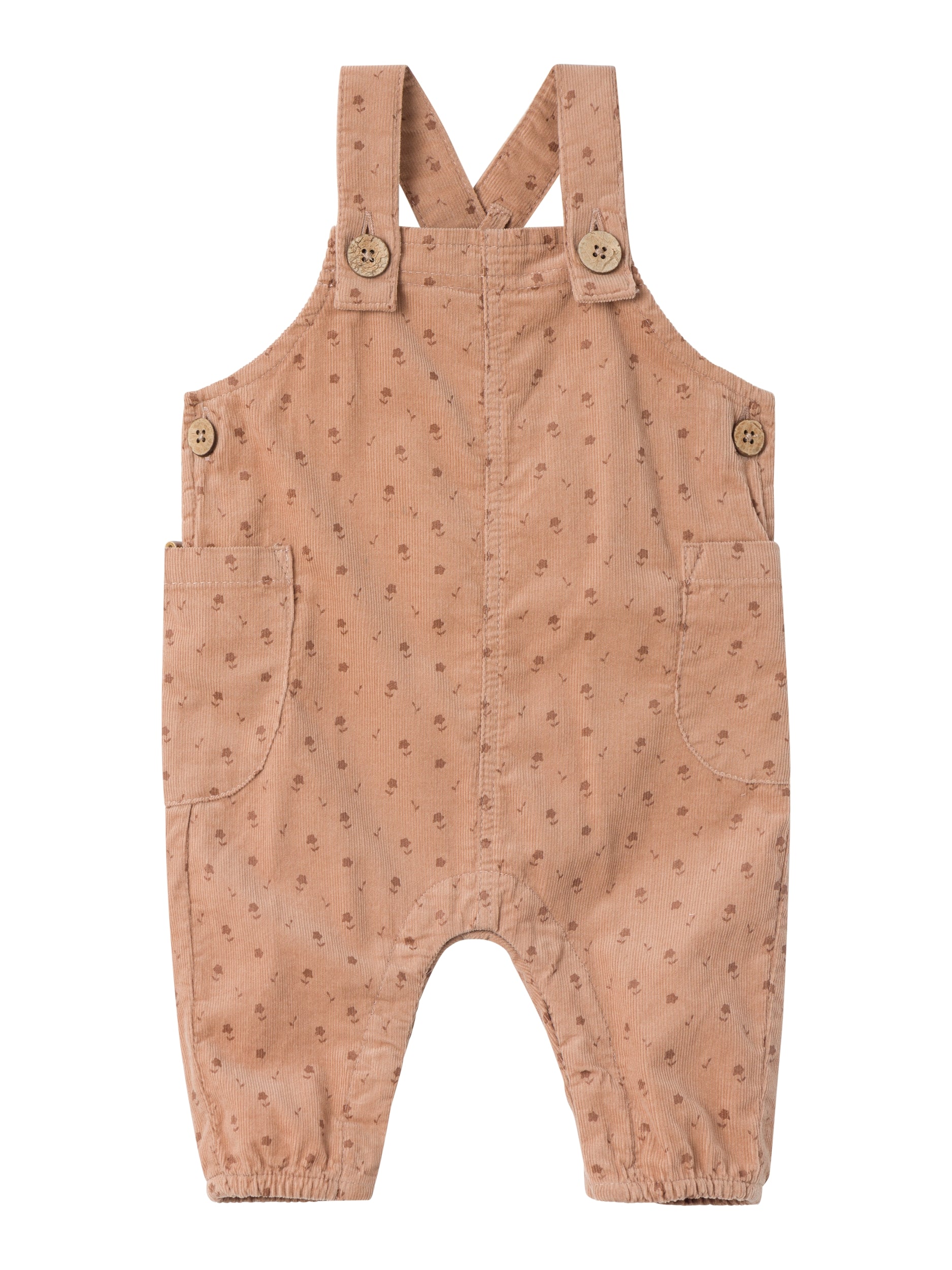 Lil Atelier Tipa Loose Overall - Nougat med Blomsterprint