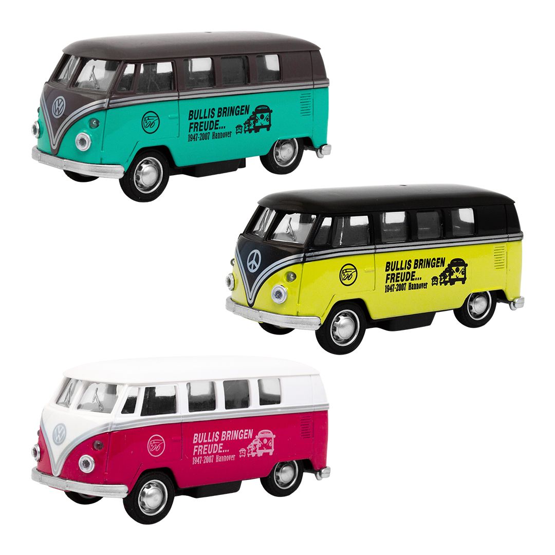 Farverig Magni VW Bus - Sjov Pull Back Legetøjsbil til Børn!