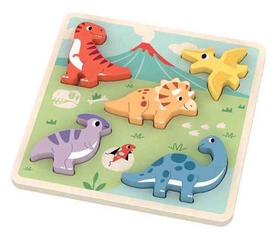 Magni Dinosaur Puslespil med 5 Store Brikker til Børn